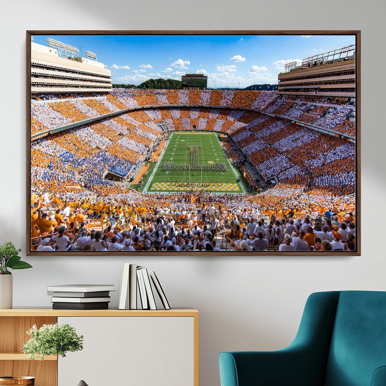 77097951-MGV-FC-36X24 - Tennessee Neyland Stadium Wall Art, Sports Arena Canvas Print, Panoramic Stadium Canvas Artwork for Home, Office