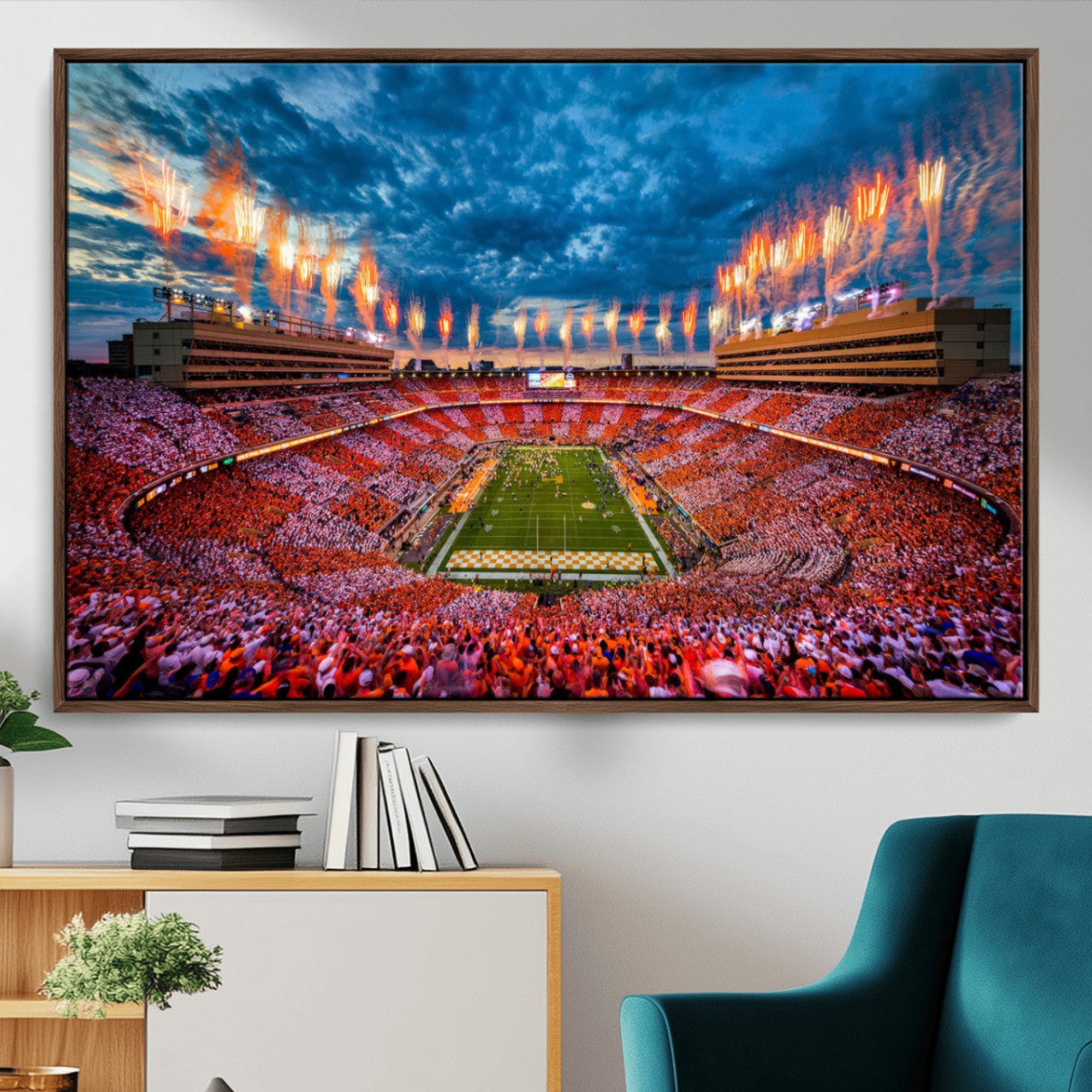 94266219-MGV-CV-36X24-Tennessee Neyland Stadium Wall Art, Sports Arena Canvas Print, Panoramic Stadium Artwork for Home, Office