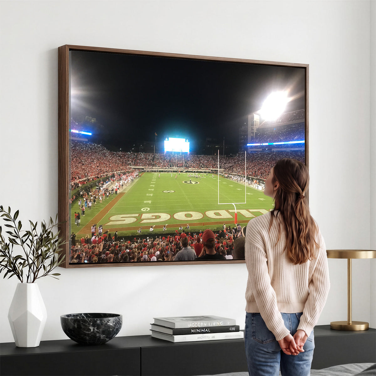 16230786-MGV-CV-36X24 - Dooley Stadium Wall Art, Sports Arena Panoramic Canvas Print, Modern Stadium Landscape Artwork for Home, Office