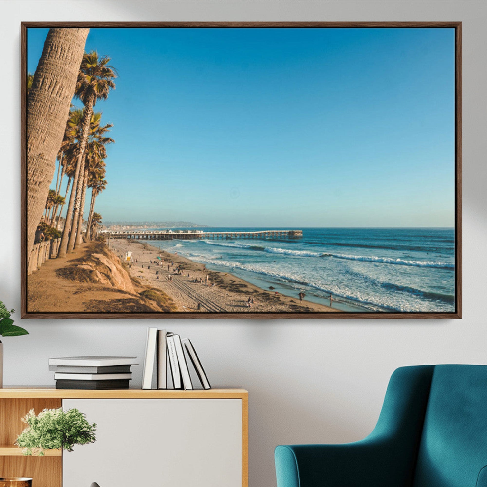 92568259-MGV-CV-36X24-Stunning Coastal Landscape with Rocky Shore and Green Hills Sunset – Beautiful Ocean View Wall Art for Home, Office Decor