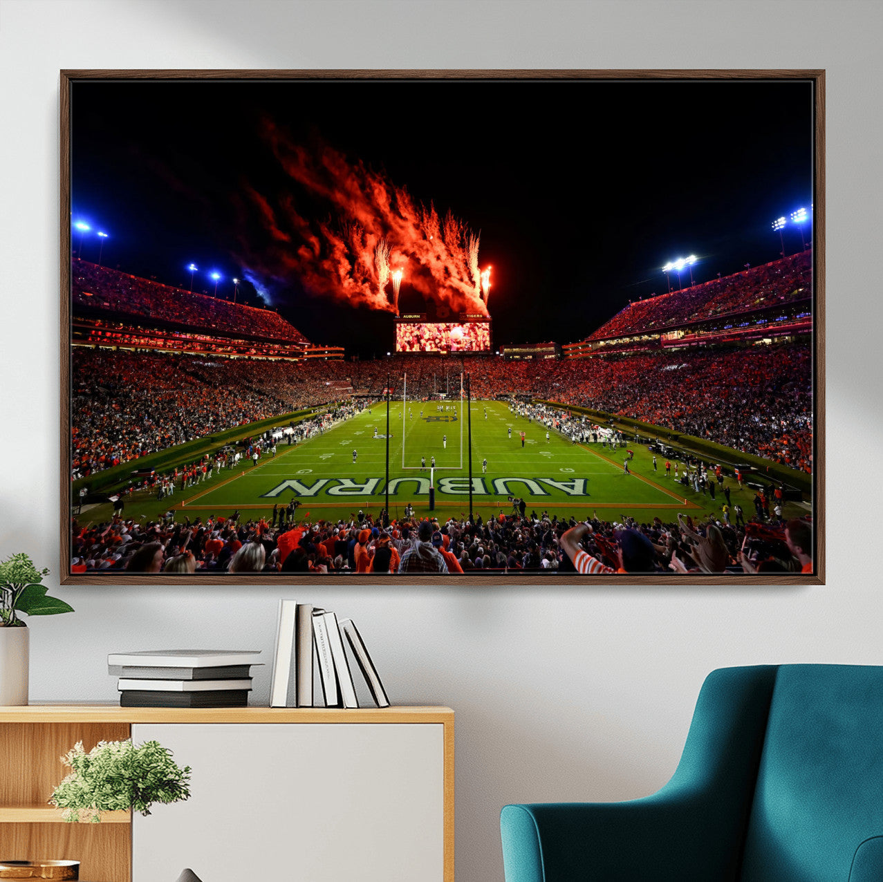59046876-MGV-CV-36X24-Jordan-Hare Stadium Wall Art Canvas Print, Football Stadium Aerial View, College Sports Art for Man Cave or Game Room (Copy)