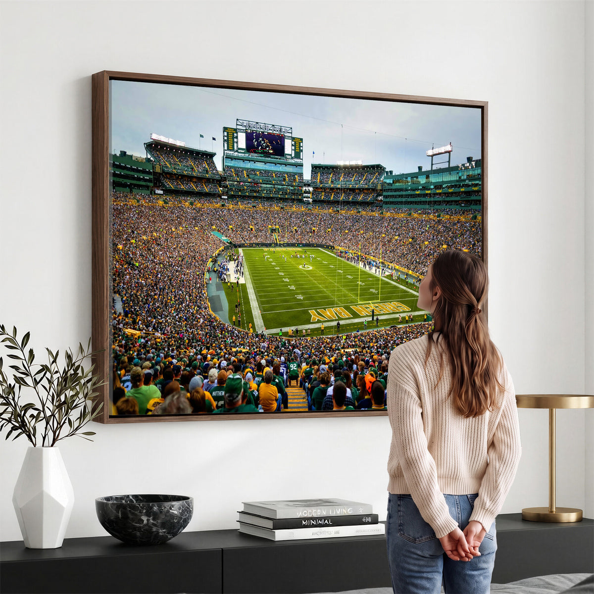 GBP101-MGV-CV-36X24 - Green Bay Packers Lambeau Field Stadium Wall Art Canvas Print