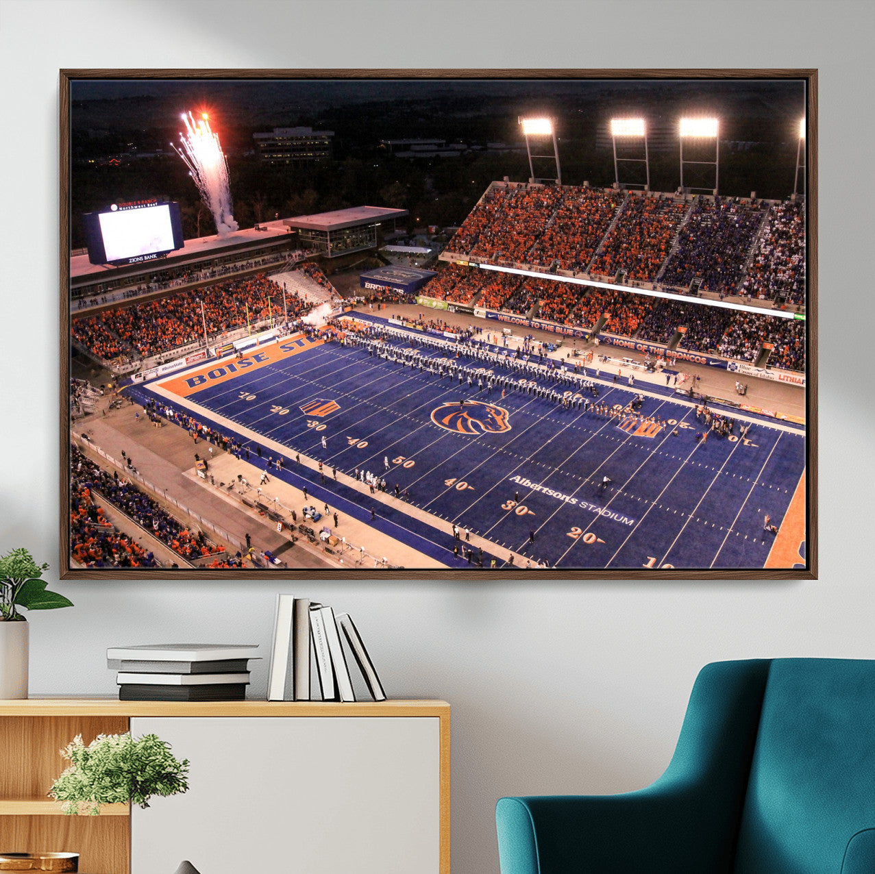 BS1001S-MGV-FC-36X24 - Boise State Broncos Albertsons Stadium Wall Art Canvas Print