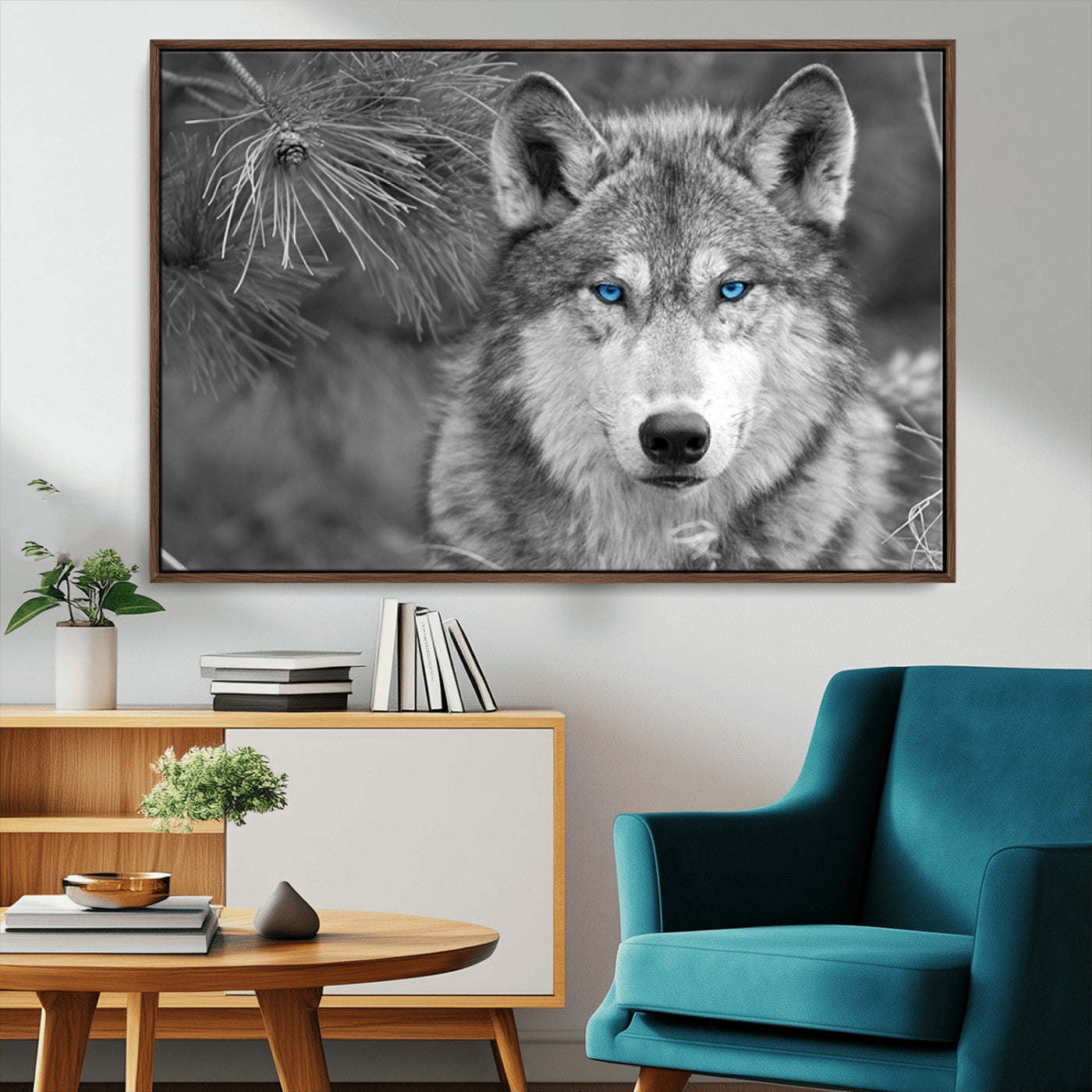 MGV-FC-36X24 - Wild Wolf Blue Eye Wall Art Canvas Print