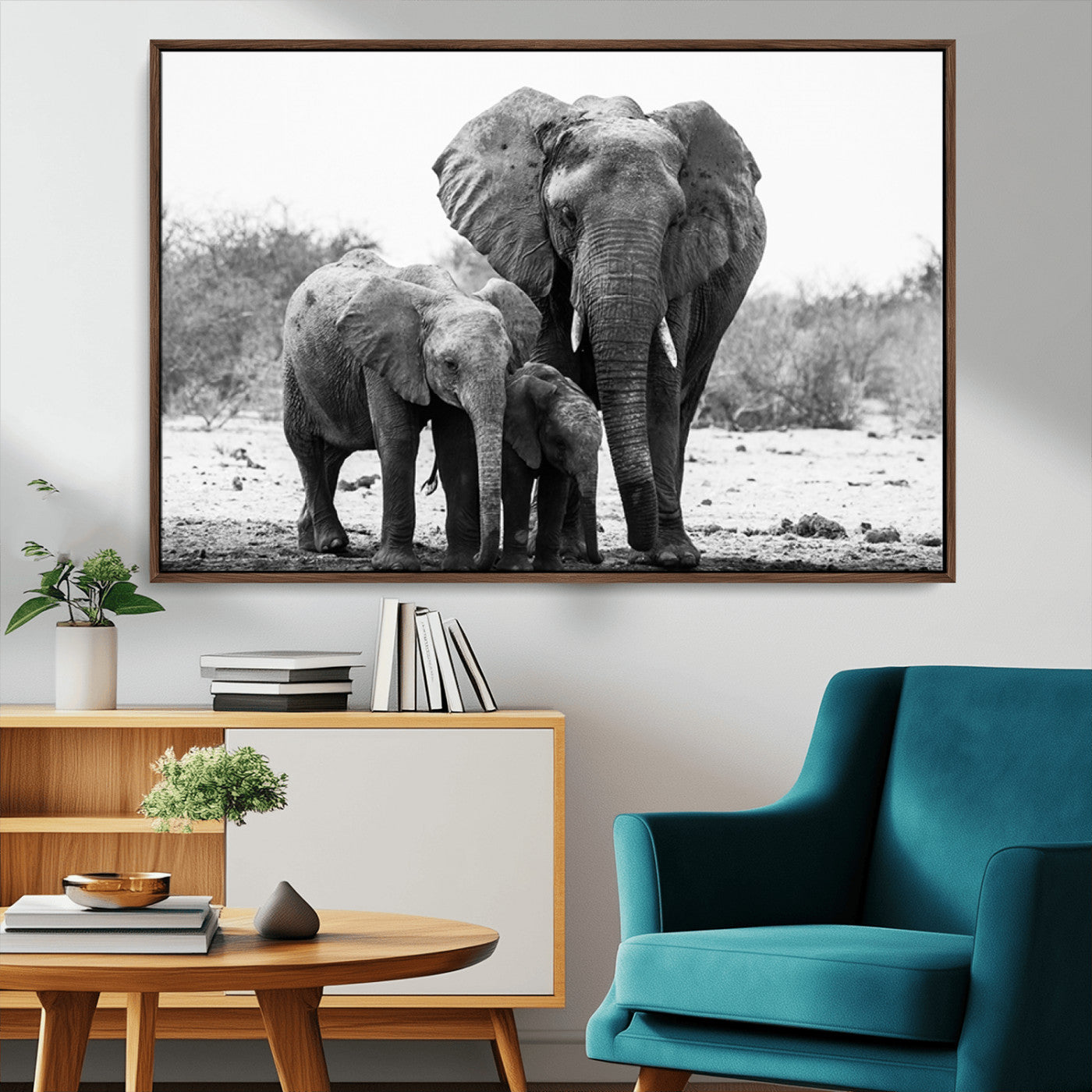 MGV-FC-36X24 - Elephant Family Africa Wall Art Canvas Print