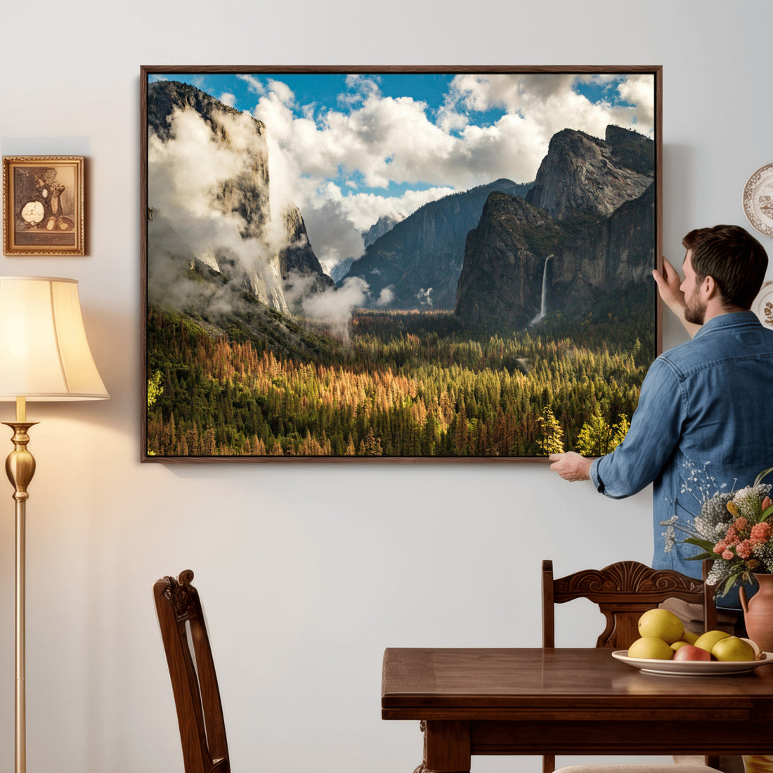 Yosemite Valley River Wall Art Canvas Print