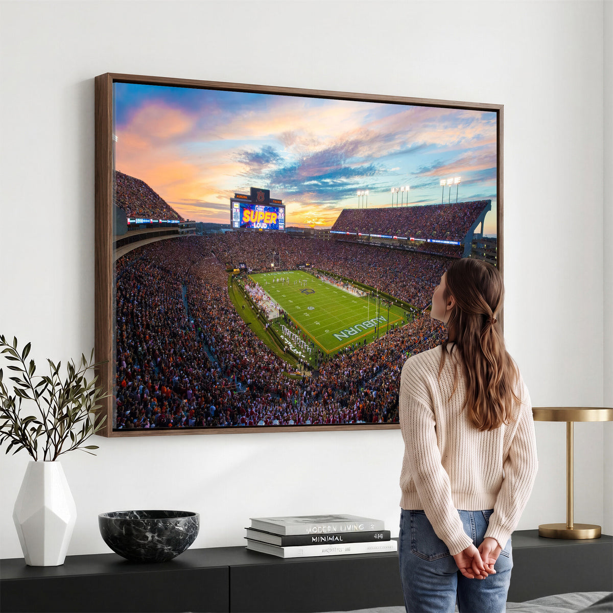 75203764-MGV-CV-36X24 - Jordan-Hare Stadium Auburn Tigers Football Stadium Canvas Wall Art