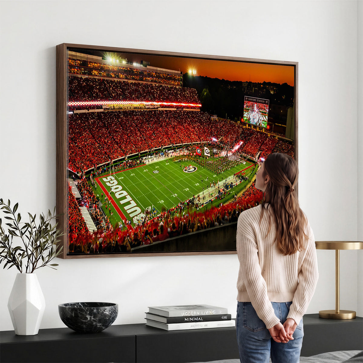 48894104-MGV-CV-36X24 - Georgia Bulldogs Stadium Wall Art Canvas Print, Sanford Stadium