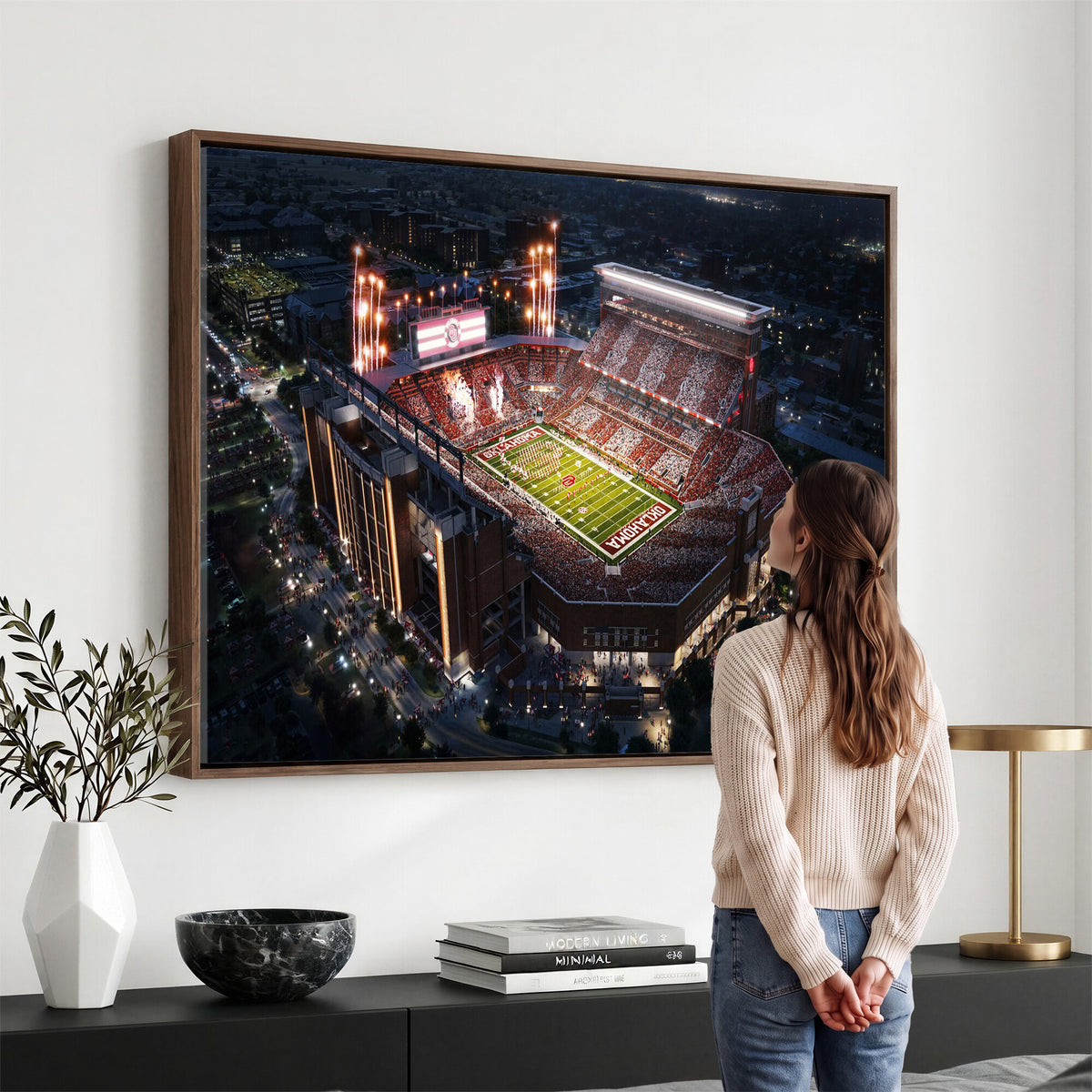 16867141-MGV-CV-36X24 - Oklahoma Memorial Stadium, Gaylord Memorial Stadium Wall Art
