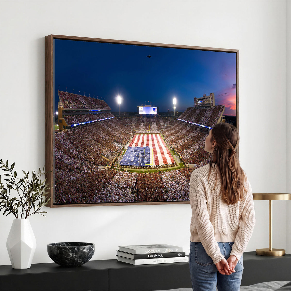 12979182-MGV-CV-36X24 - Oklahoma Sooners Memorial Stadium Wall Art Canvas Print