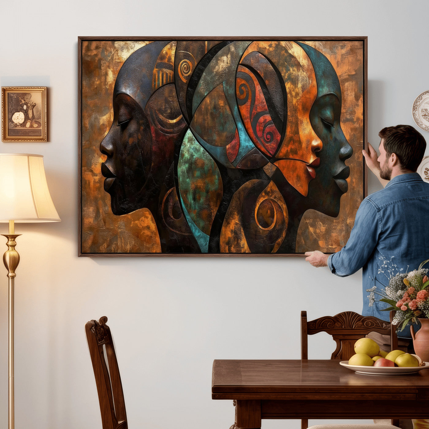 81517886-MGV-CV-36X24 - Abstract Afro American Women Wall Art Canvas Print