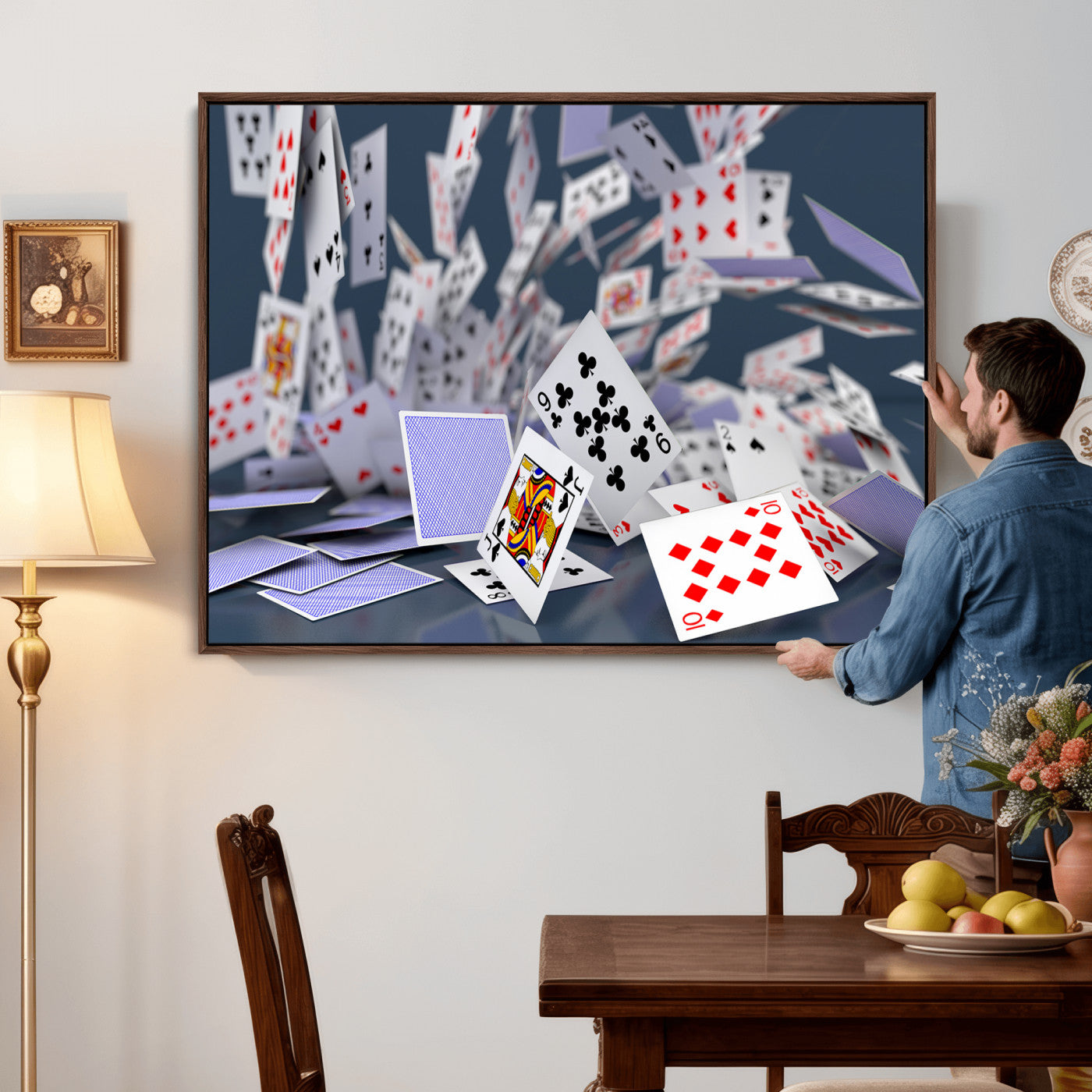 66392185-MGV-CV-36X24 - Playing Cards Canvas Wall Art | Casino Game Room Decor, Poker Decor Art