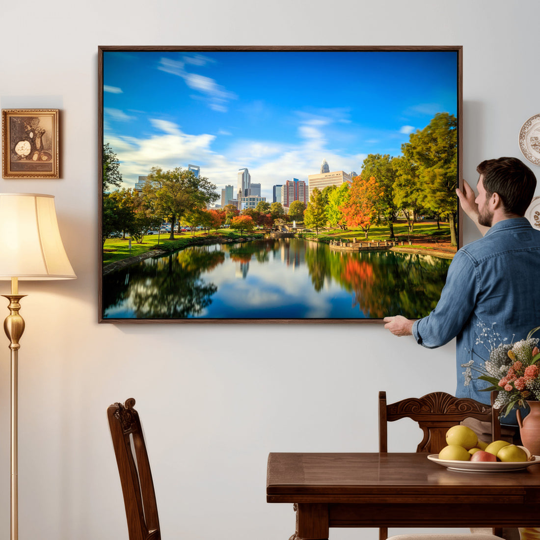 Charlotte Skyline Canvas Wall Art Print | North Carolina Cityscape