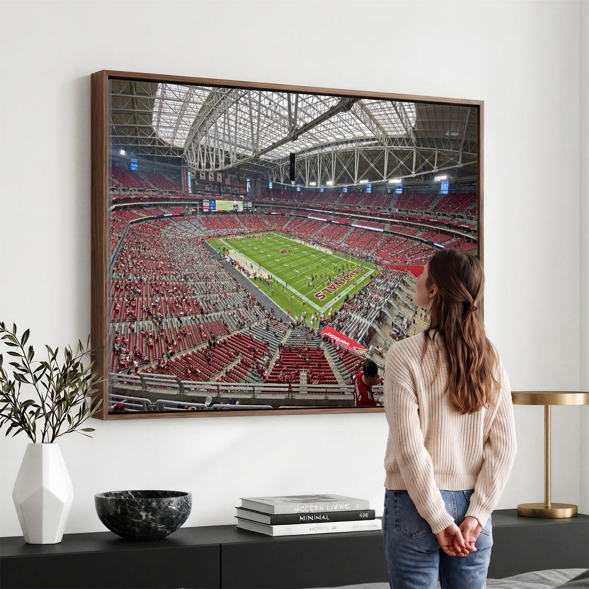30579717-MGV-CV-36X24 - State Farm Stadium Canvas Wall Art, Arizona Cardinals Football Stadium Print, Glendale NFL Arena Panorama Artwork