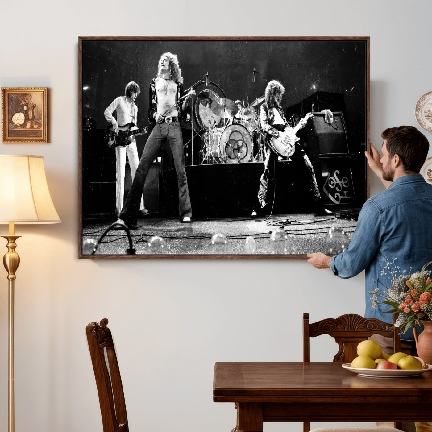 アート・デザイン・音楽 Paintings And Drawings 1979-2001 Led Zeppelin Live Concert Canvas Wall Art, Classic Rock Band