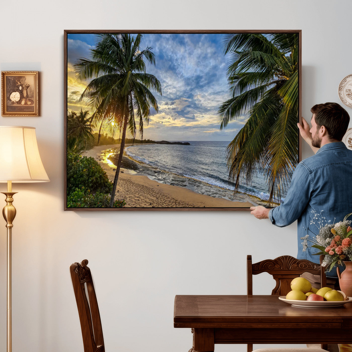 40002010-MGV-CV-36X24 - Mar Chiquita Beach Puerto Rico Canvas Wall Art, Manati Caribbean Coastal Photography Print, Tropical Ocean Sunset Decor
