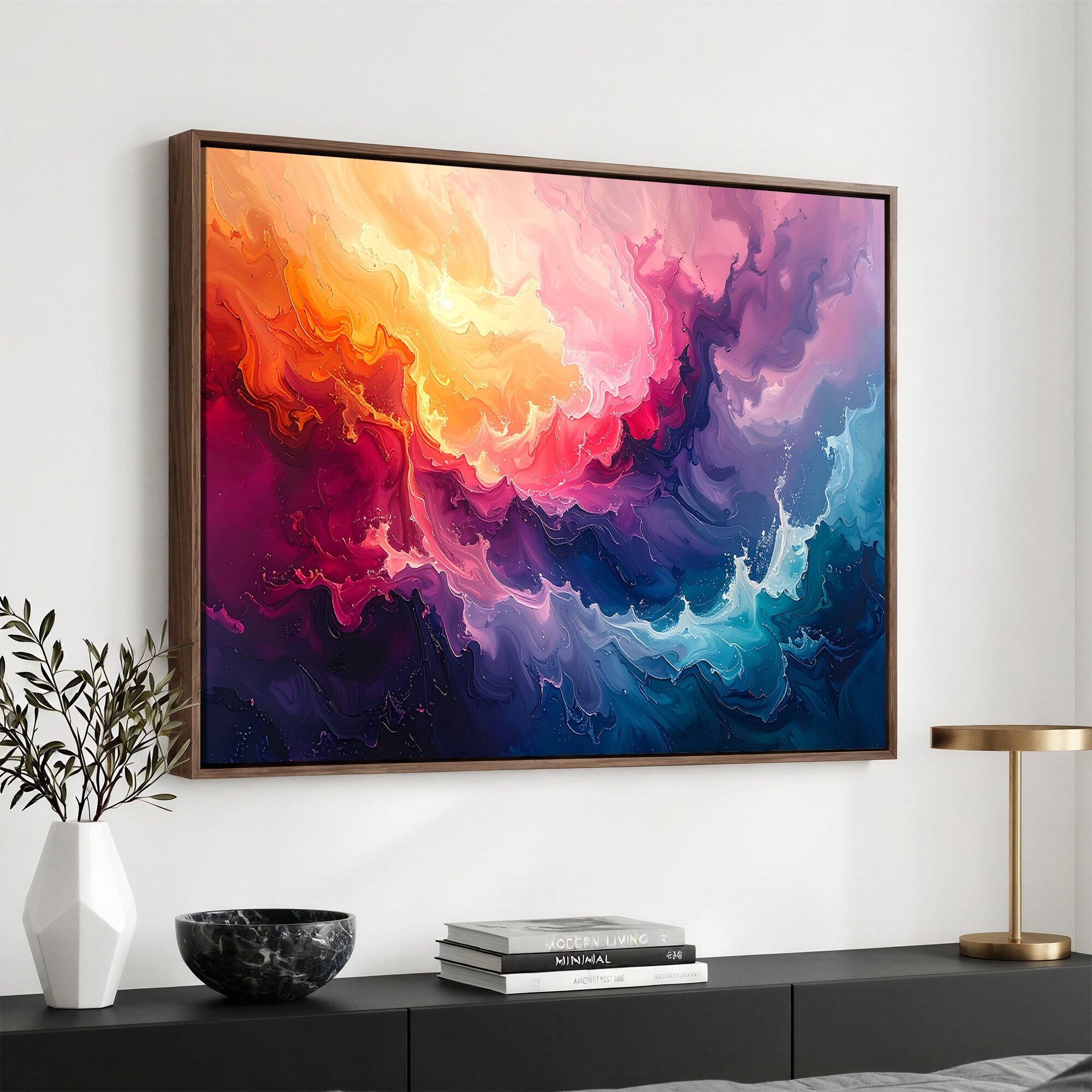 16157633-MGV-CV-36X24 - Large Colorful Abstract Canvas Wall Art Print, Vibrant Popup Color Art Print