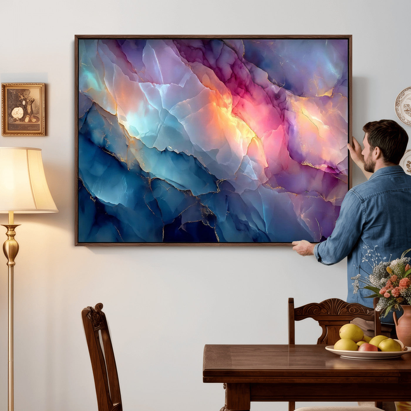28163849-MGV-CV-36X24 - Colorful Abstract Canvas Wall Art Print, Vibrant Popup Color Art Print