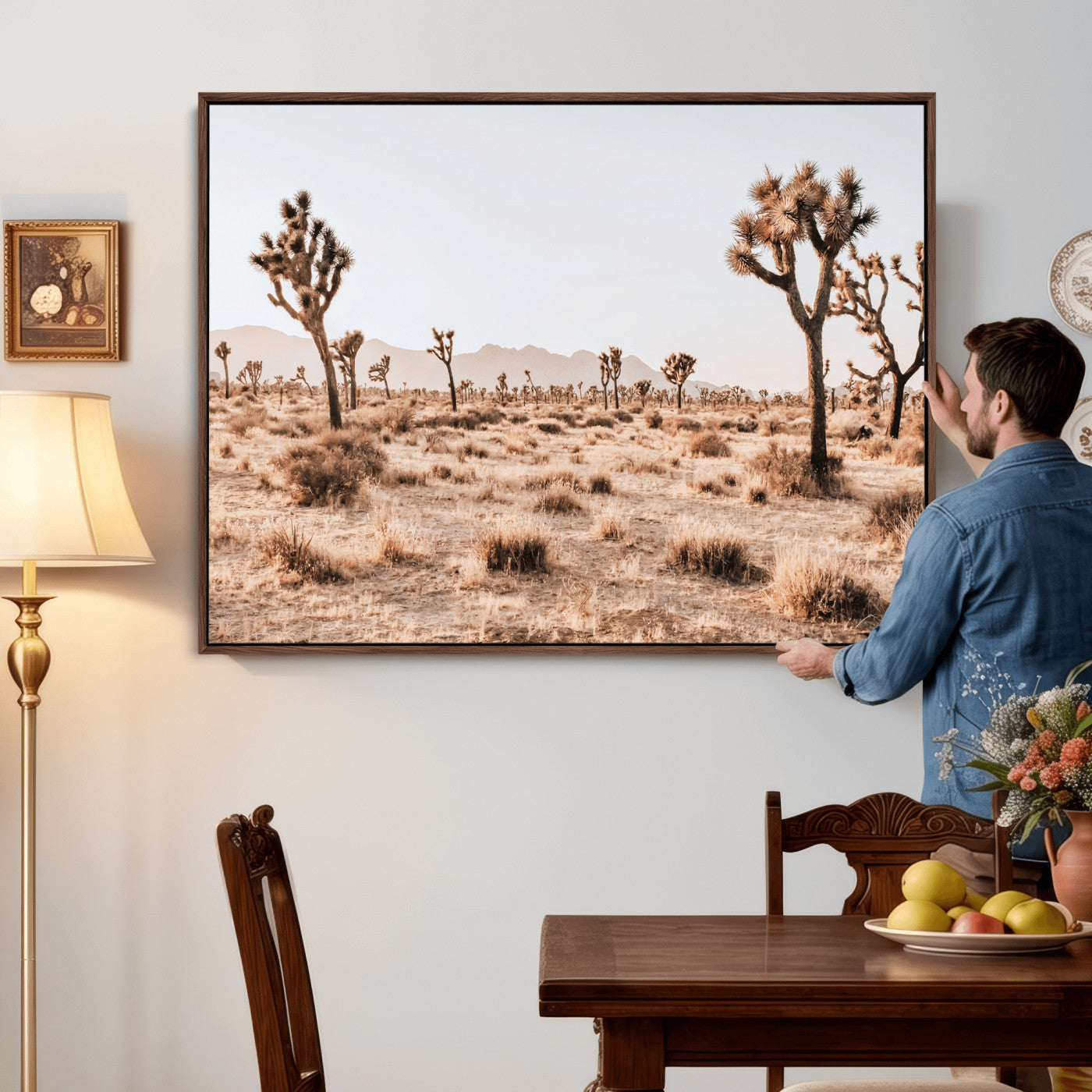 33549408-MGV-CV-36X24 - Joshua Tree Desert Canvas Wall Art Print - Desert Landscape Photography, Boho Southwest Wall Decor, Nature Canvas, Ready to Hang