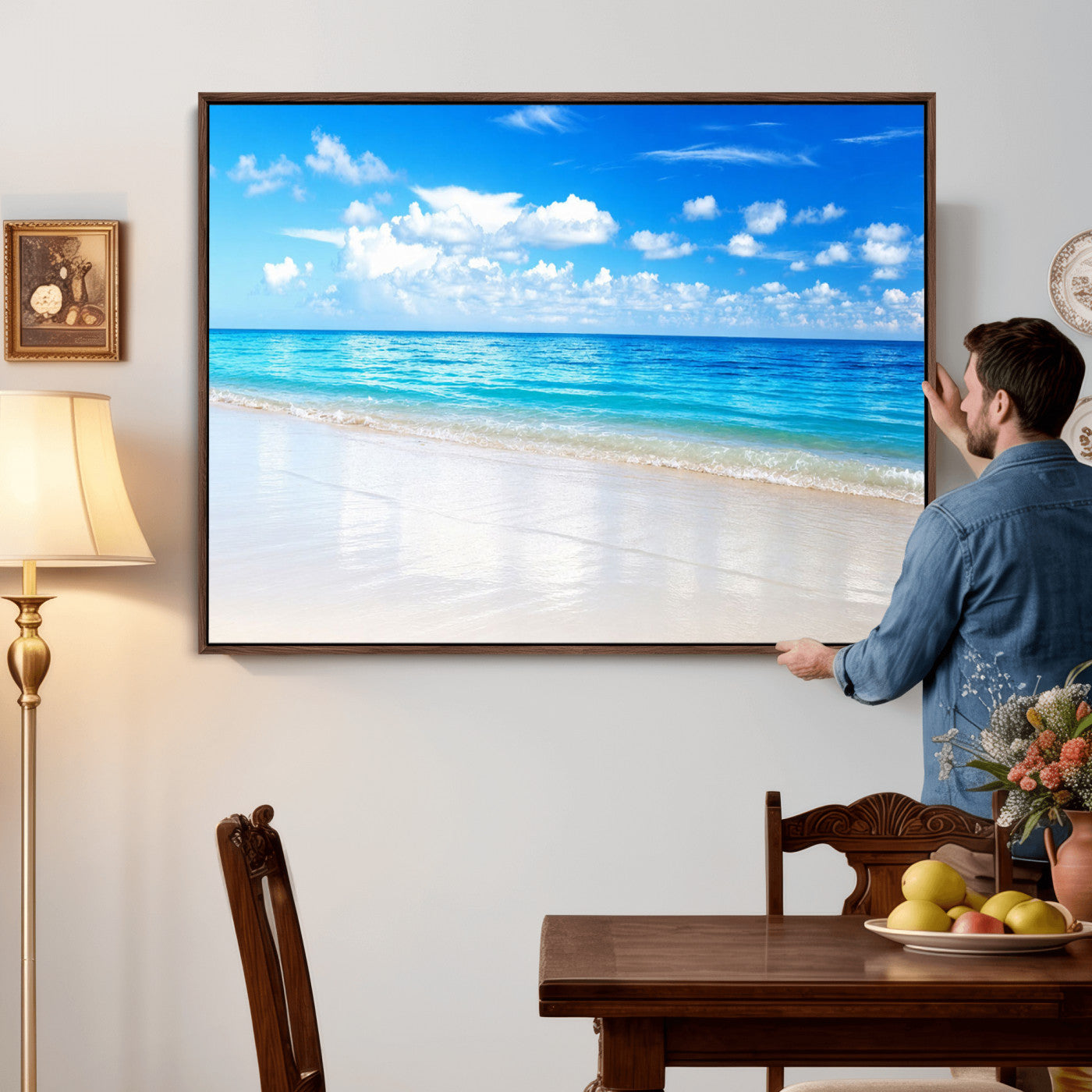 67491909-MGV-CV-36X24 - Tropical Beach Ocean Wall Art Canvas Print for Home Decor