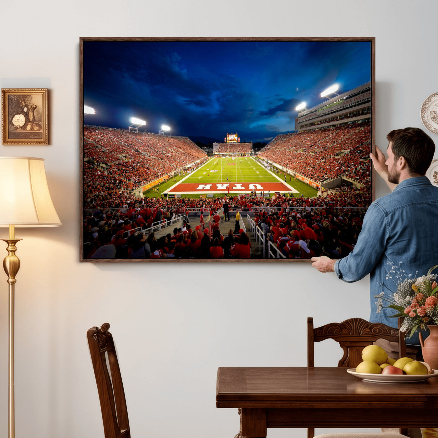74019251-MGV-CV-36X24 - Rice-Eccles Stadium Wall Art Canvas Print - Utah Salt Lake City Stadium Print