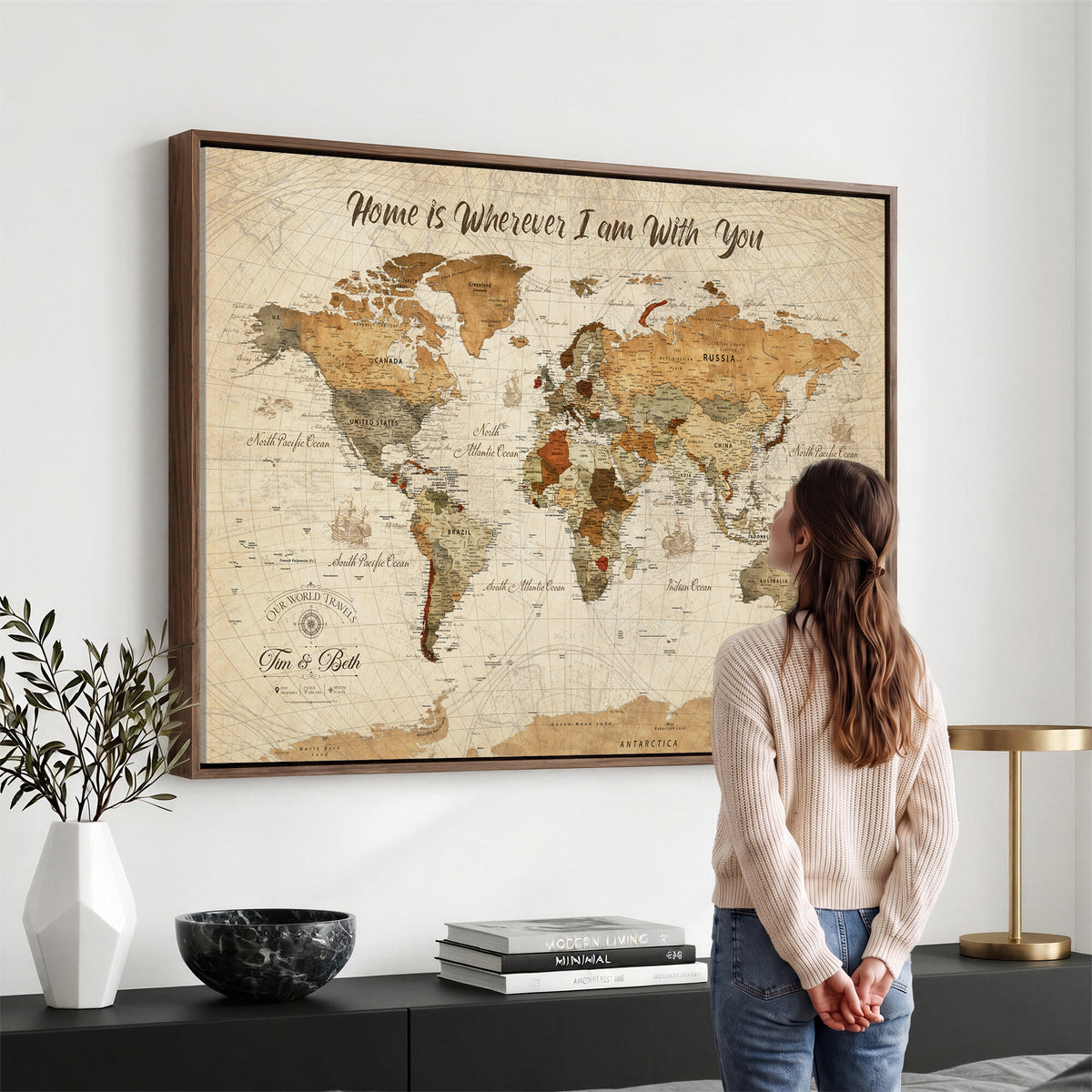 NEWMAP-22.jpg-MGV-CV-36X24 - World Map Wall Art Canvas Print, Modern Decorative Framed Map Artwork Prints for Living Room, Office, Bedroom Wall Decor