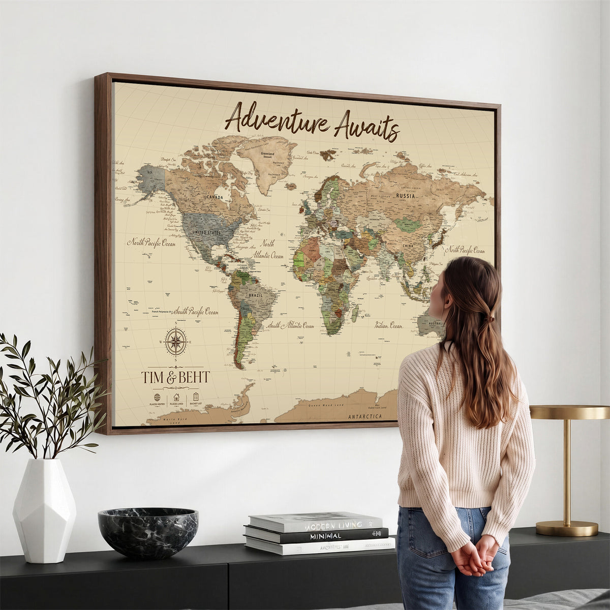 NEWMAP-22.jpgD-MGV-CV-36X24 - Personalize World Map Wall Art Canvas Print, Modern Decorative Framed Map Artwork Prints for Living Room, Office, Bedroom Wall Decor