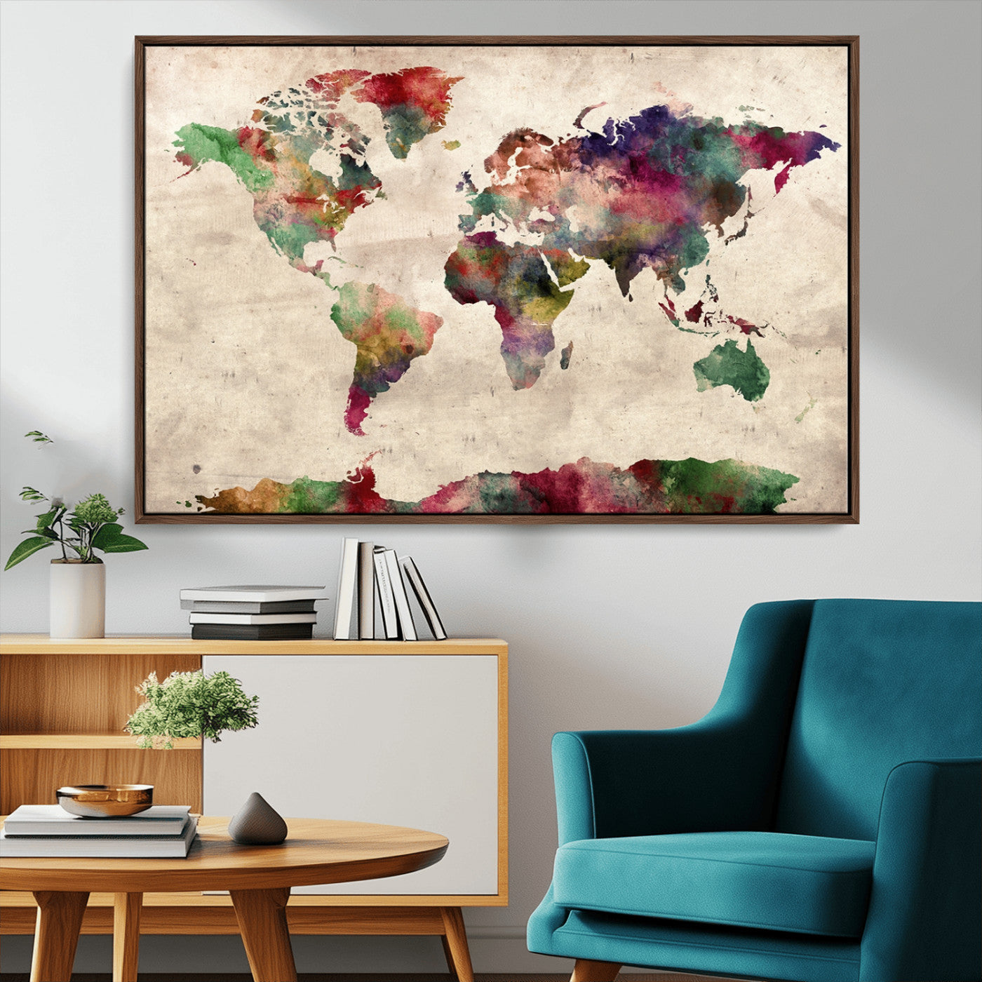 MGV-FC-36X24 - World Map Wall Art Canvas Print for Home and Office Decor