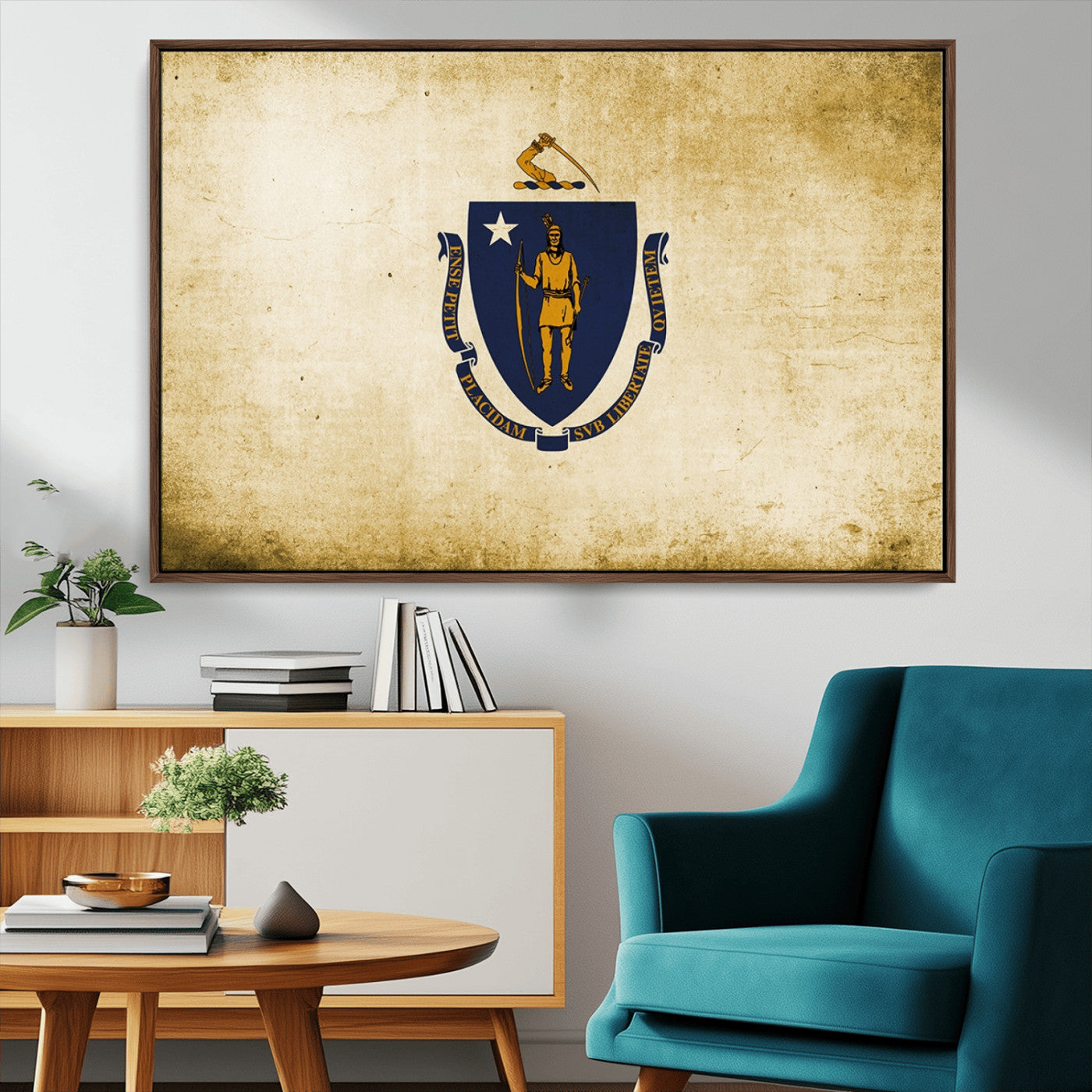 MGV-FC-36X24 - Massachusetts Flag Wall Art Canvas Print