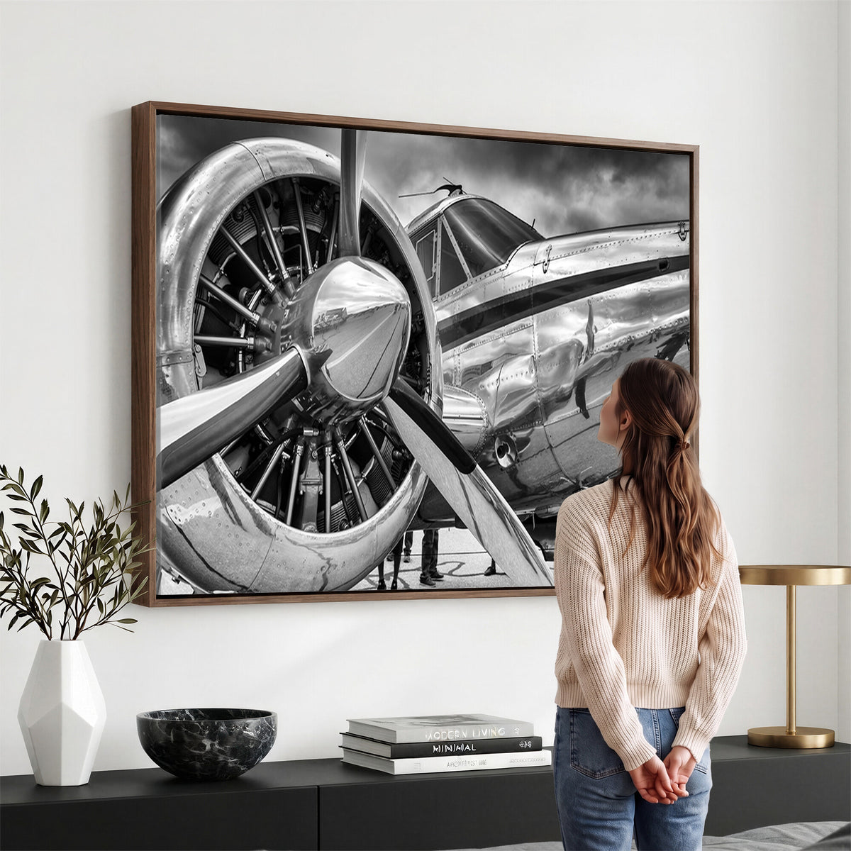 40672-MGV-CV-36X24 - Vintage Antique Airplane Wall Art Canvas Print
