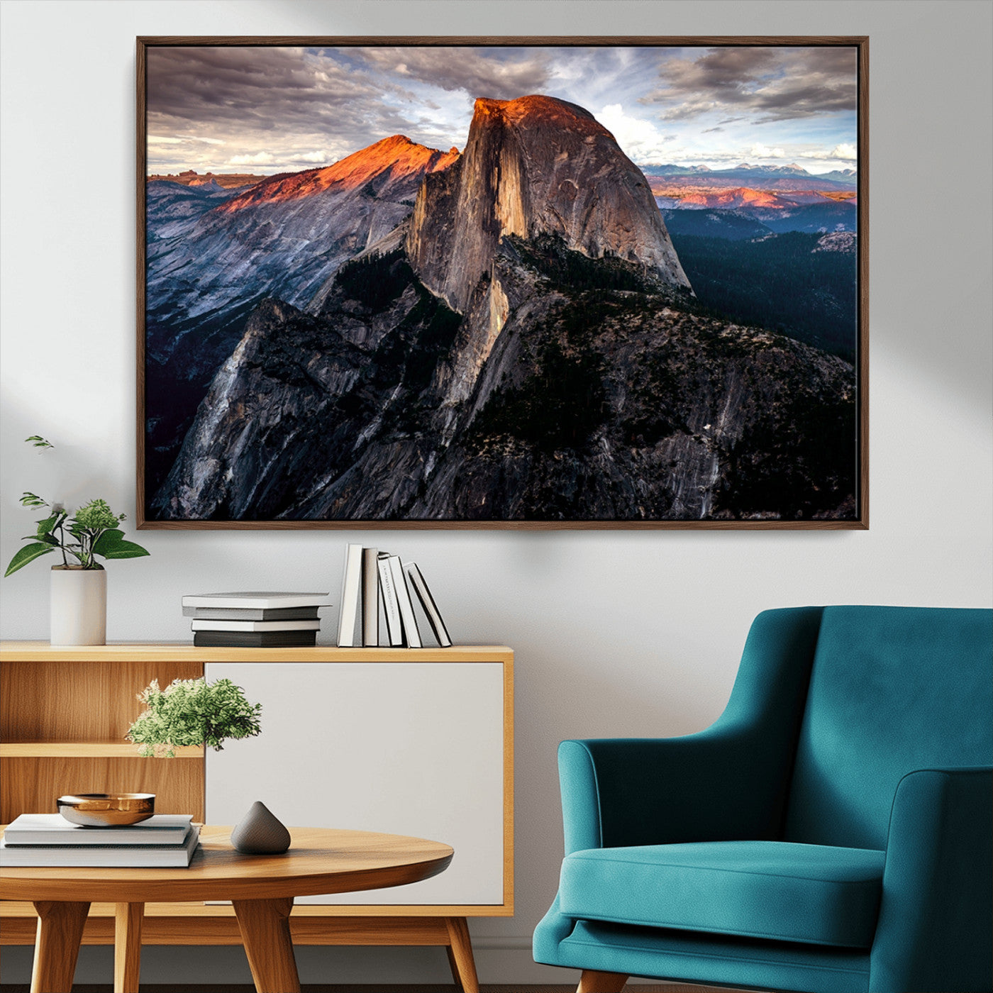 MGV-FC-36X24 - Half Dome Wall Art Print - Yosemite Majestic Triptych Landscape Print – National Park Nature Decor