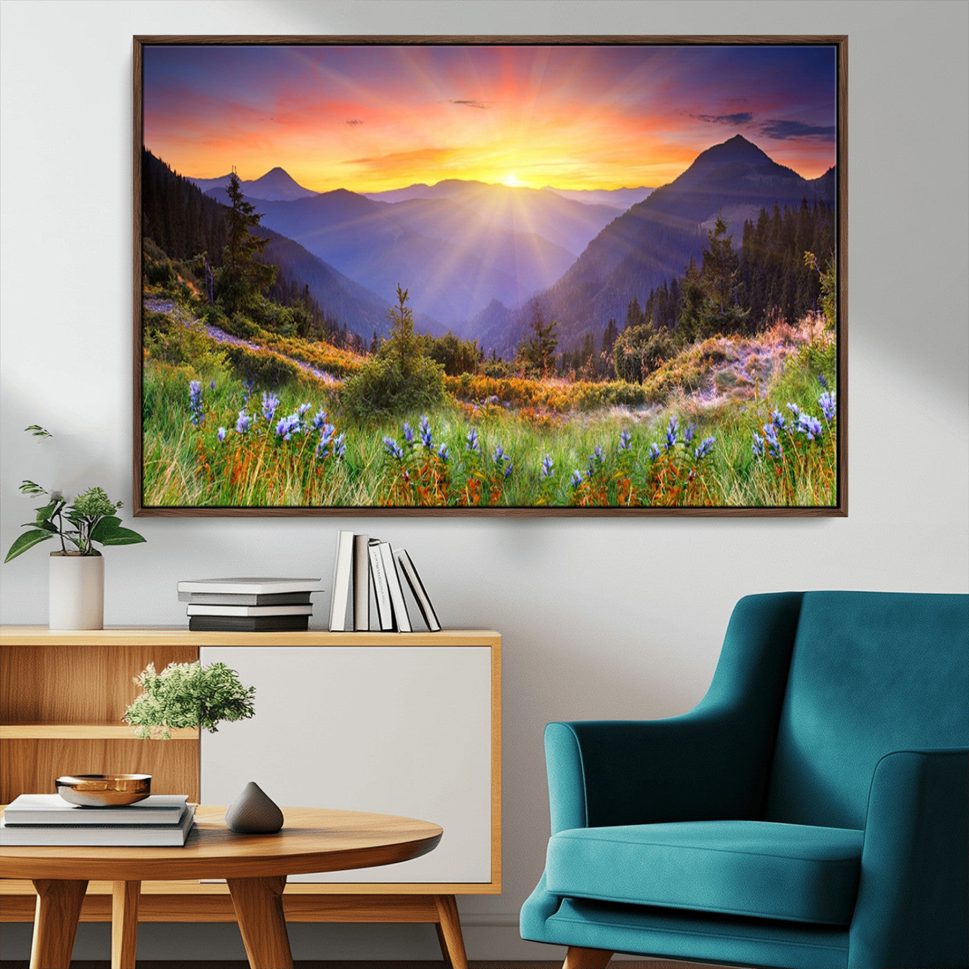 MGV-FC-36X24 - Mountain and Spring Wall Art Canvas Print