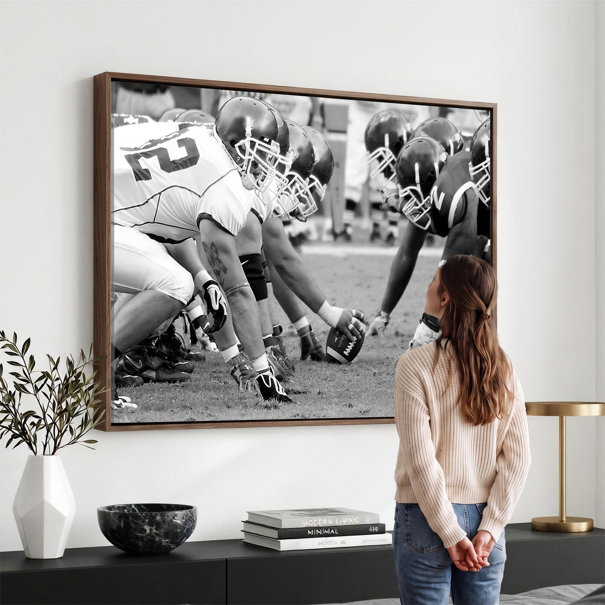 97432-MGV-CV-36X24 - American Football Player Wall Art Canvas Print