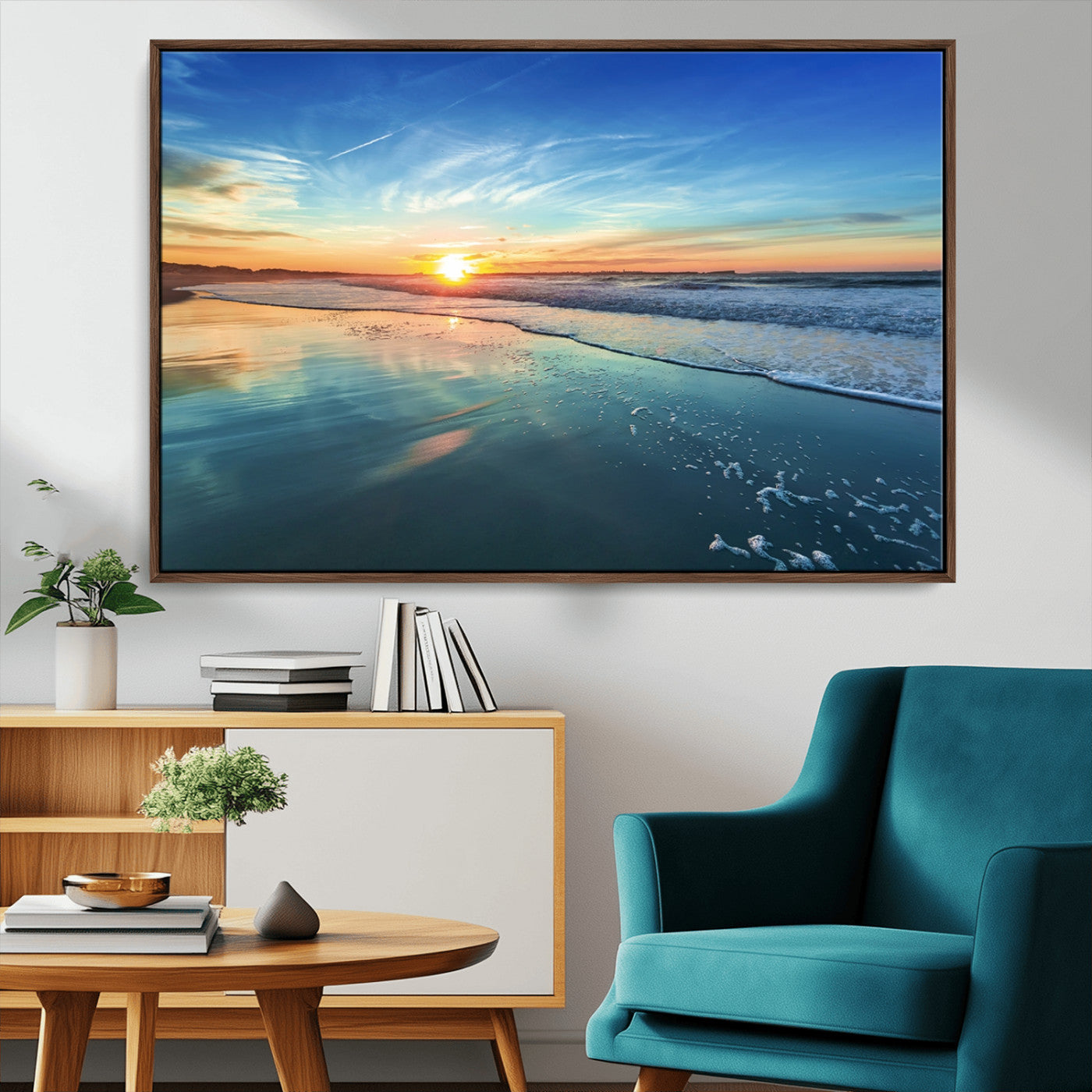 MGV-FC-36X24 - Blue Sky and Beach Wall Art Canvas Print