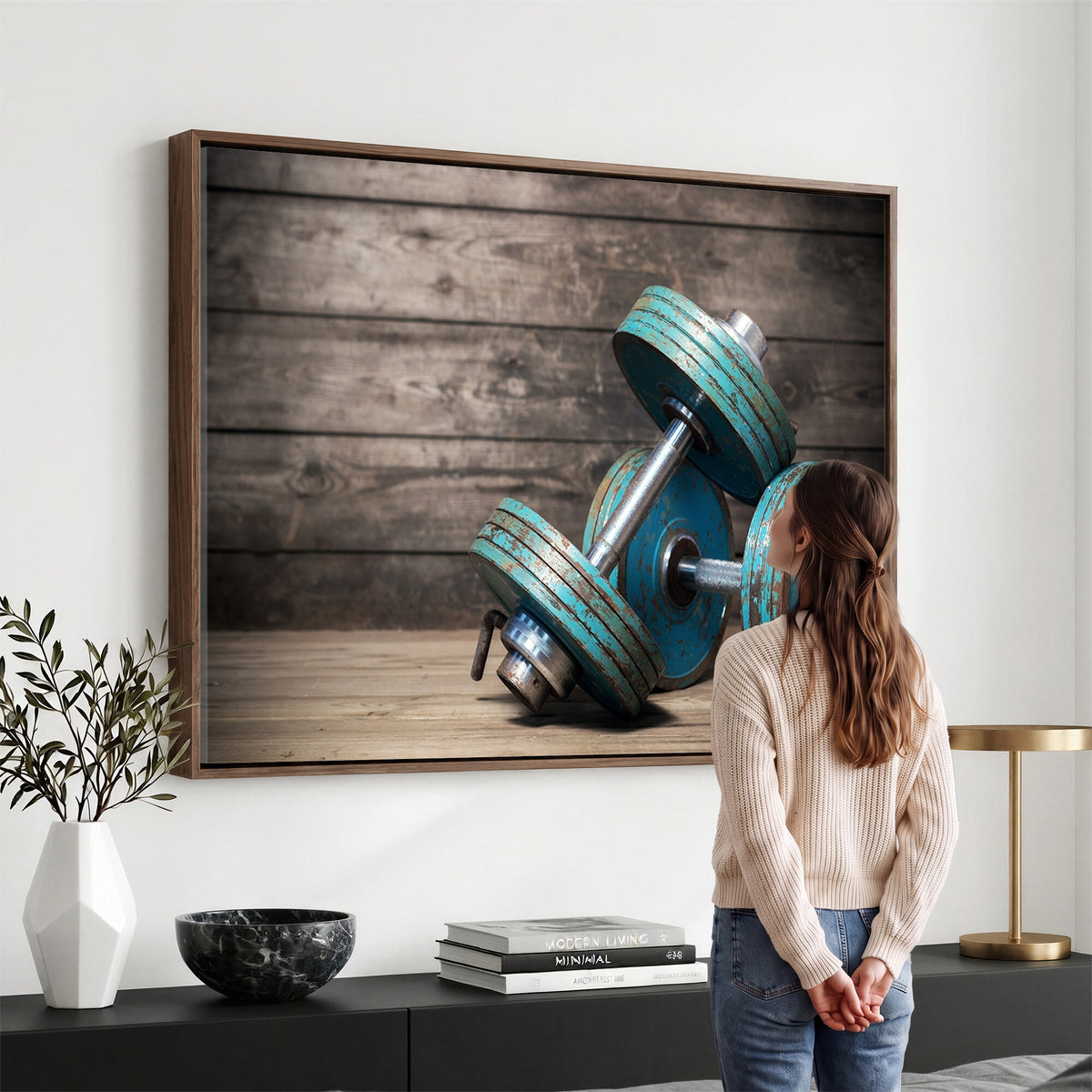 39364-MGV-CV-36X24 - Dumbbell and Sport Wall Art Canvas Print