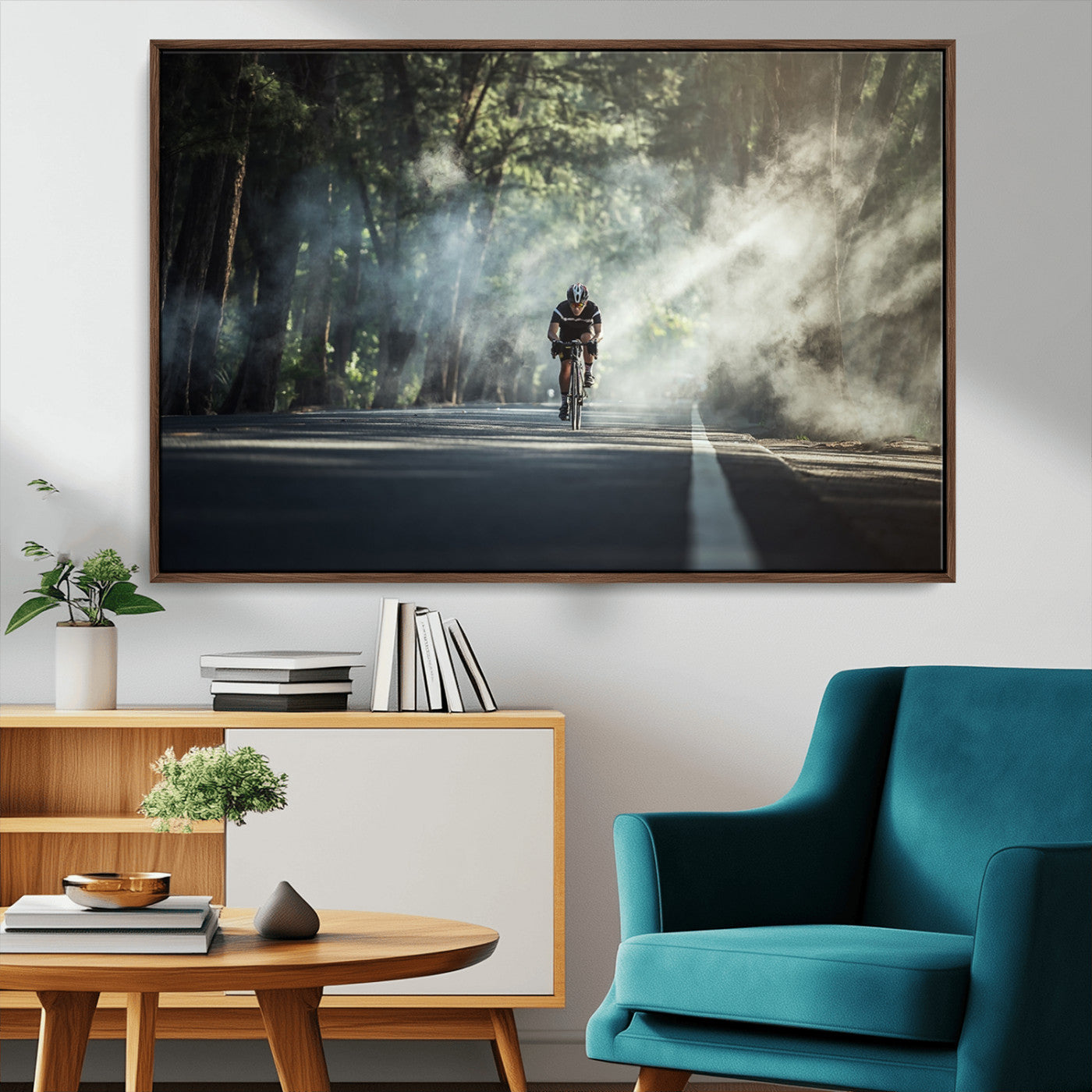MGV-FC-36X24 - Cycling Road Bike in the Morning, Cycling Road Bike Canvas Print