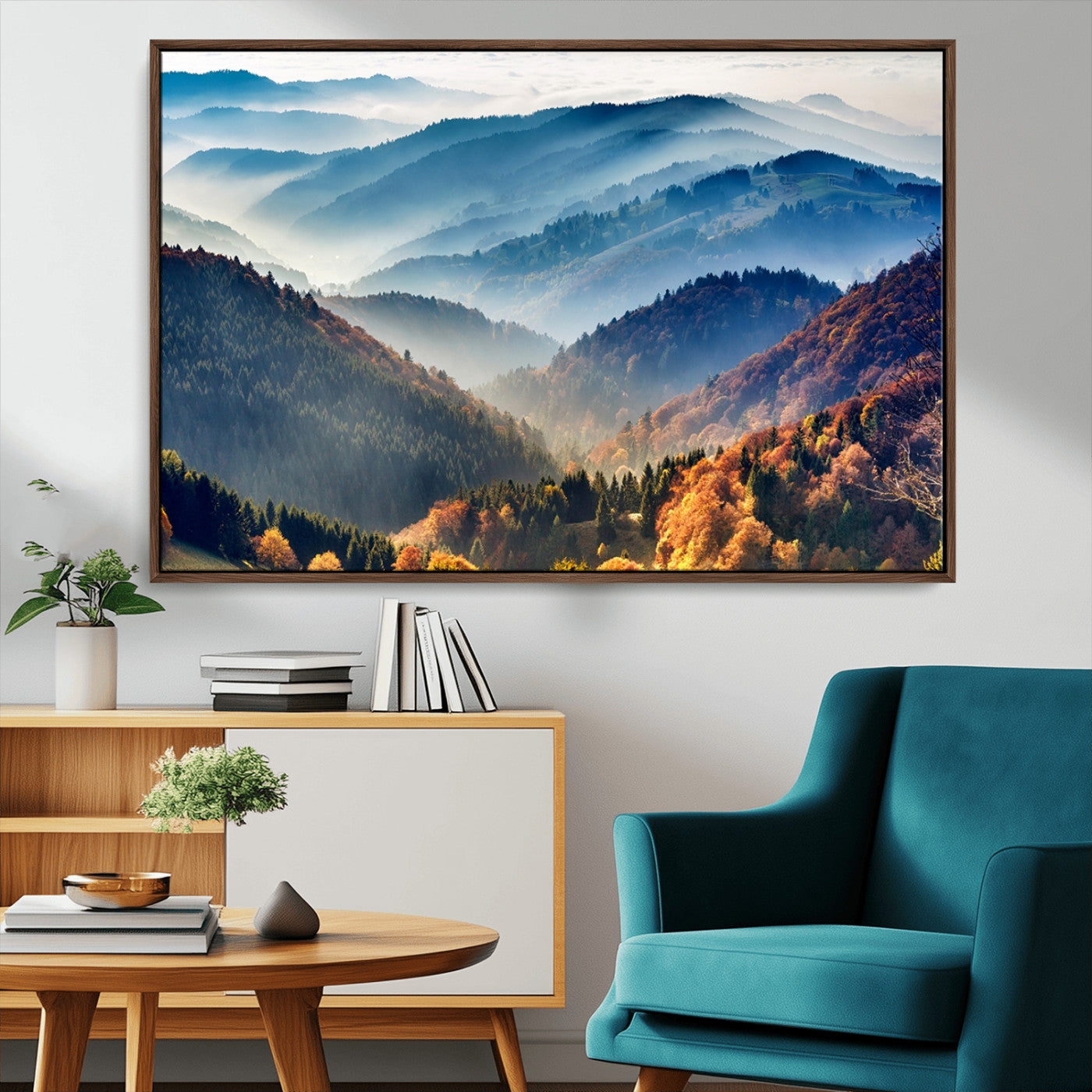 MGV-FC-36X24 - Mountains Forest Autumn Wall Art Canvas Print