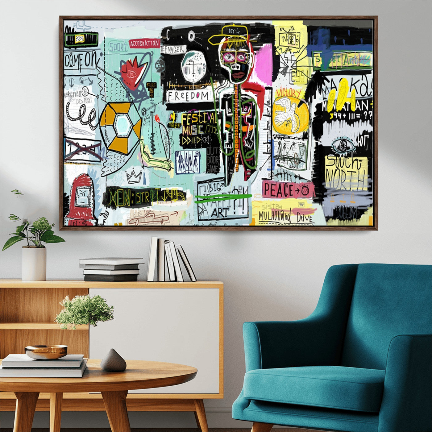 MGV-FC-36X24 - Abstract Graffiti Canvas Street Art-Inspired Graffiti Triptych Canvas – Modern Abstract Wall Art for