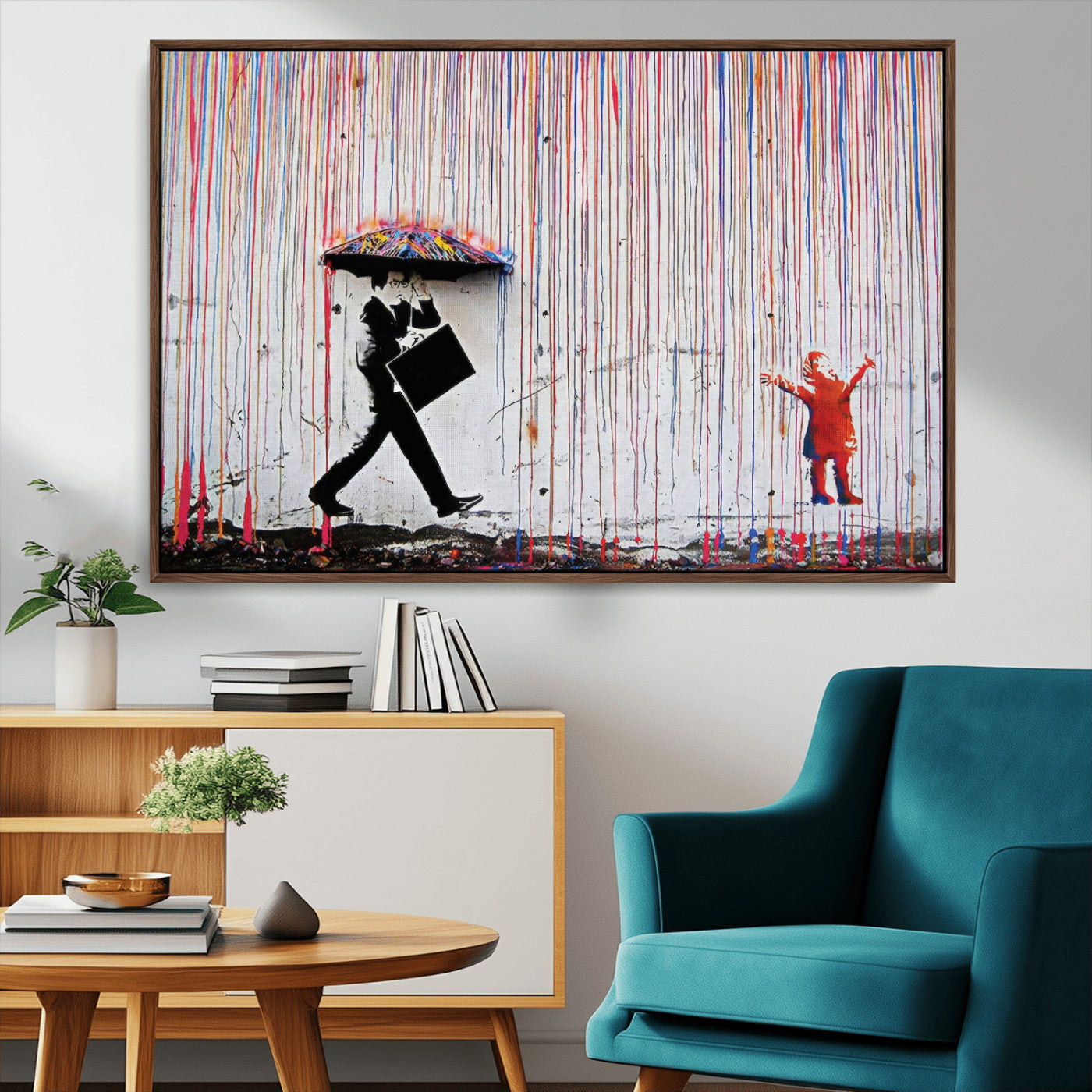 MGV-FC-36X24 - Banksy Wall Art Canvas Print, Framed Graffiti Art Picture Print, Banksy Urban Graffiti Perfect Modern Decor Artwork