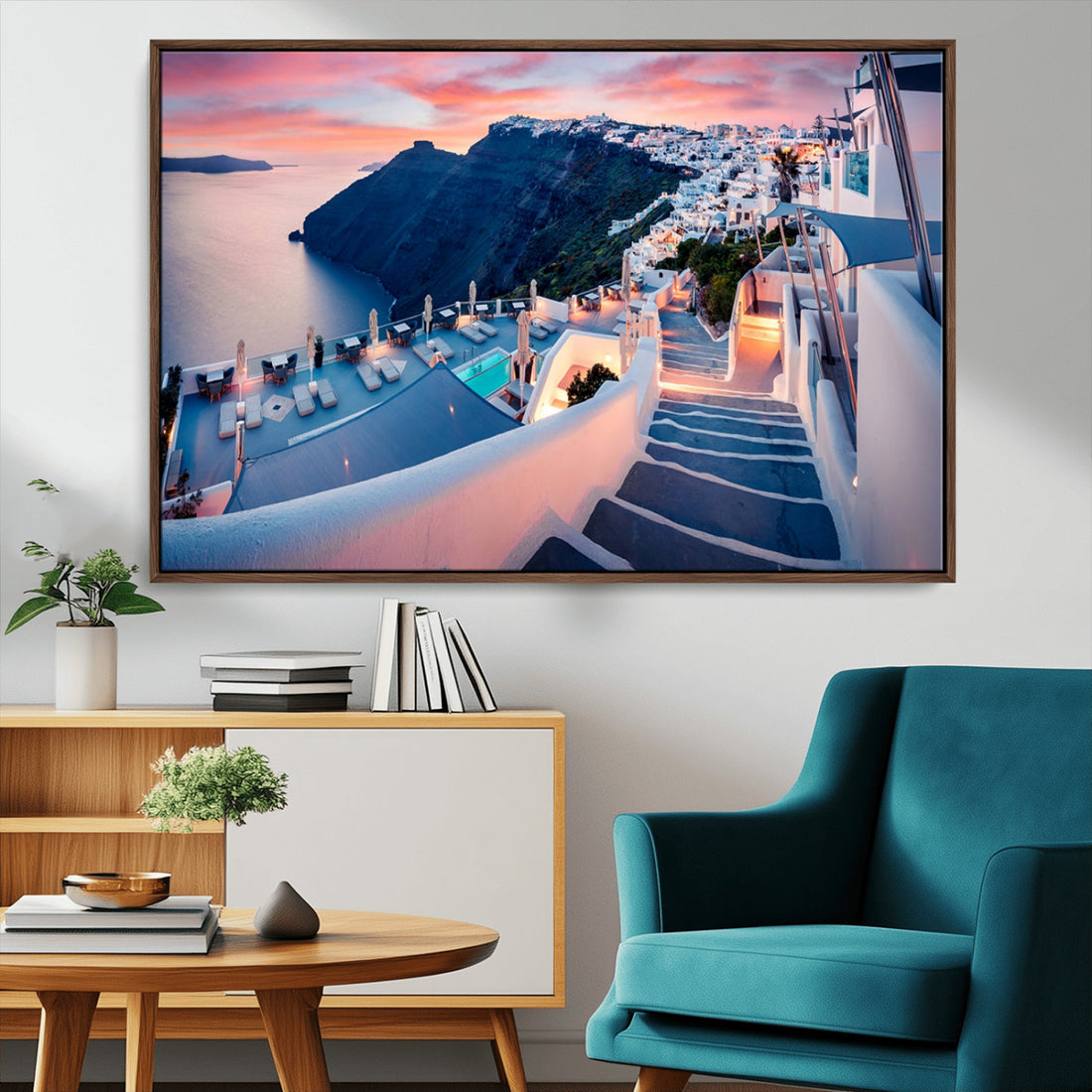 Santorini Island Wall Art Canvas Print