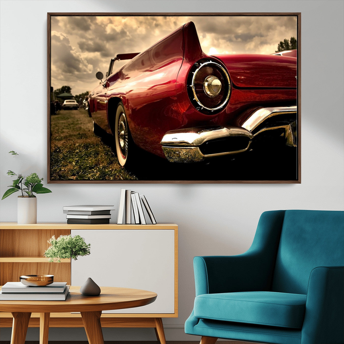 MGV-FC-36X24 - Red Classic Car Wall Art Canvas Print