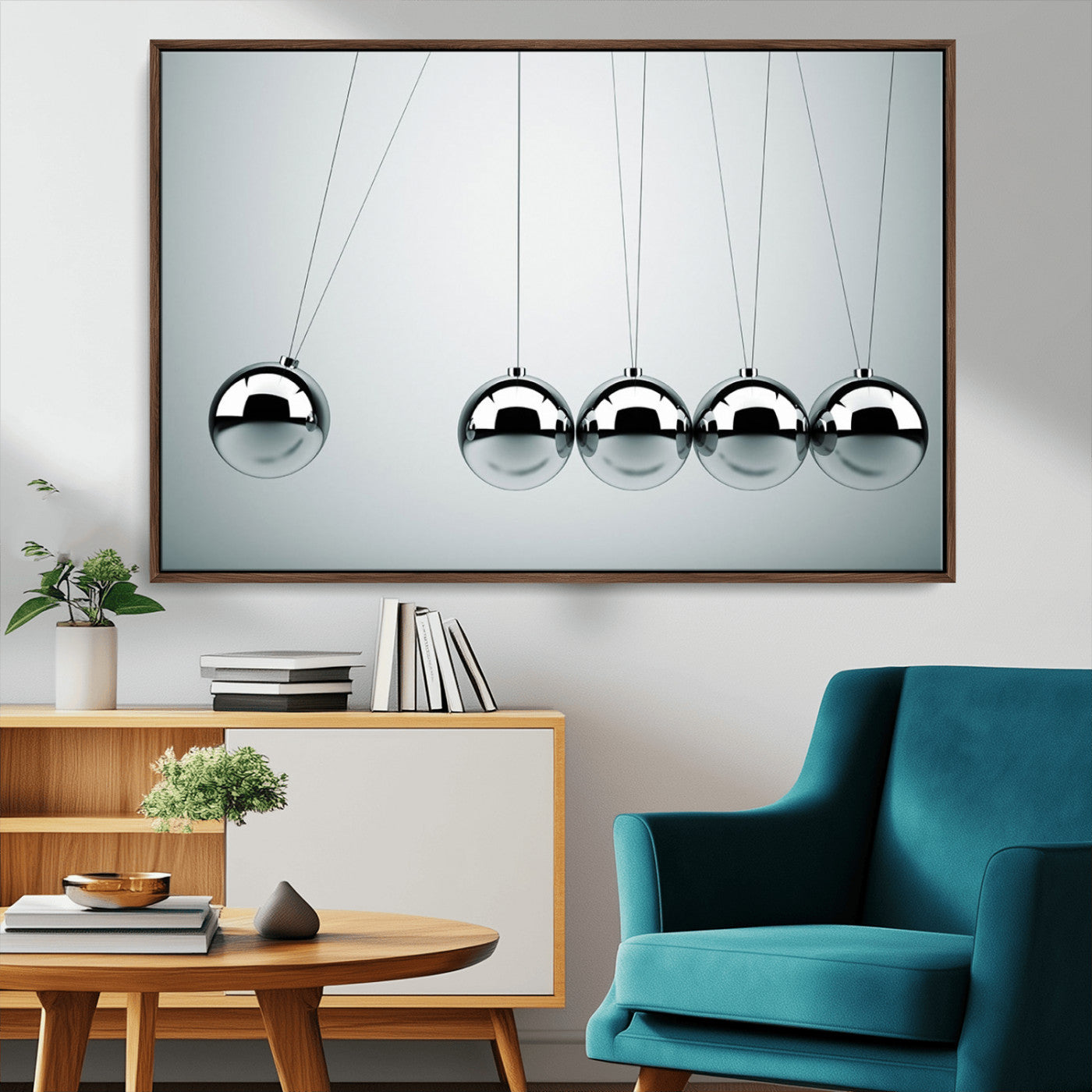 MGV-FC-36X24 - Newton's Cradle Wall Art Canvas Print, Framed Newton Cradle Wall Art