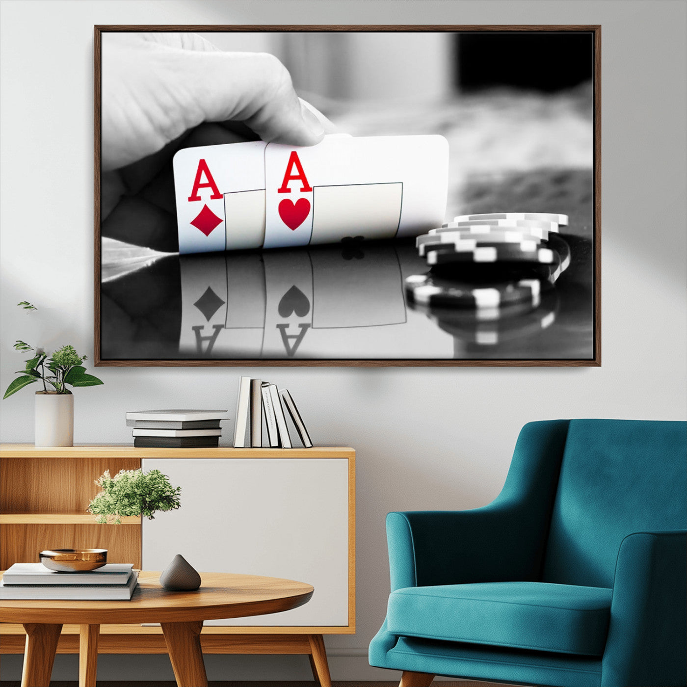 MGV-FC-36X24 - Aces Poker Art Poker Game Wall Art Canvas Print