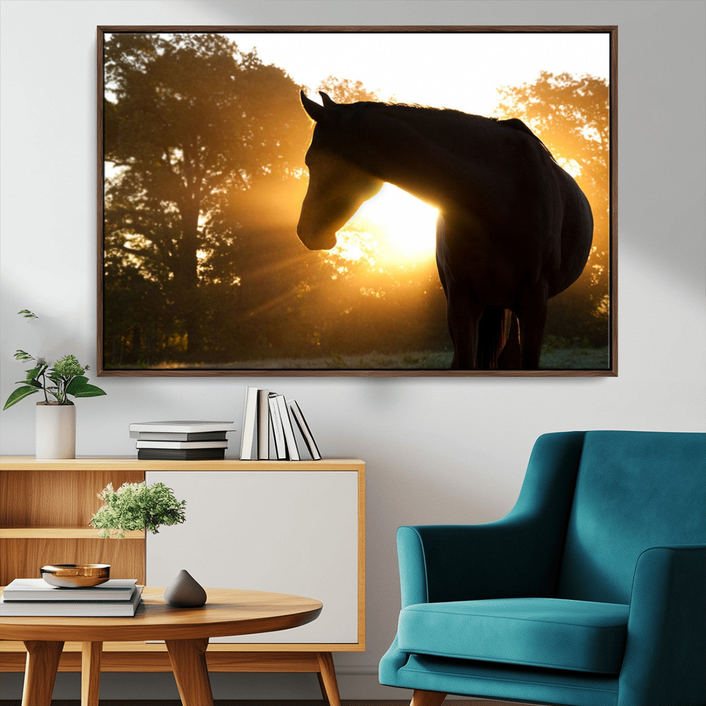 MGV-FC-36X24 - Horse at Sunset Wall Art Animal Canvas Print