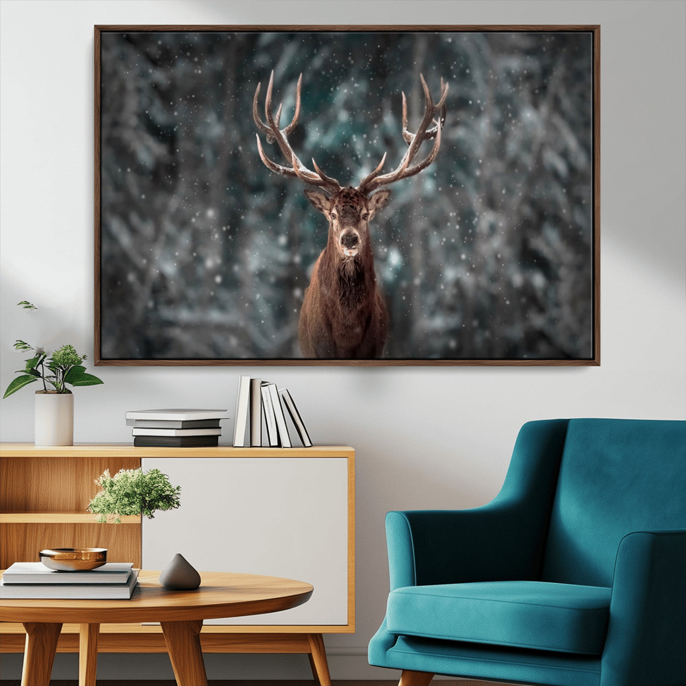 MGV-FC-36X24 - Wall Art Deer Art Animal Canvas, Framed Wall Art Deer Canvas Print