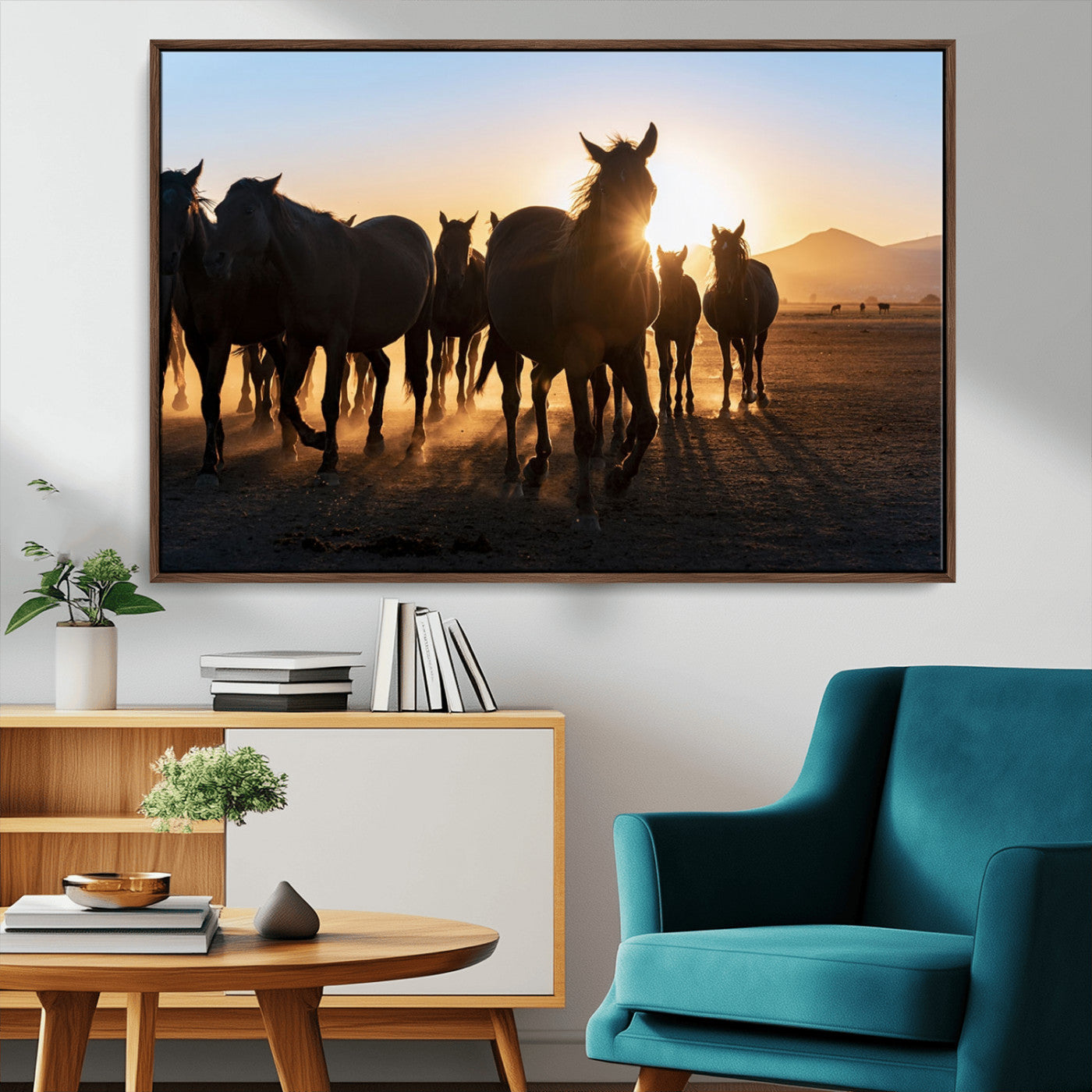 MGV-FC-36X24 - Horse Herd Wall Art Animal Canvas Print