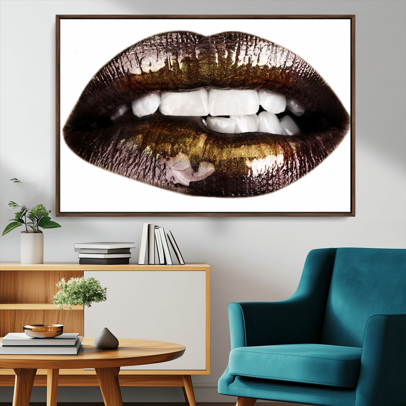 MGV-FC-36X24 - Close Up Lips Wall Art Canvas Print