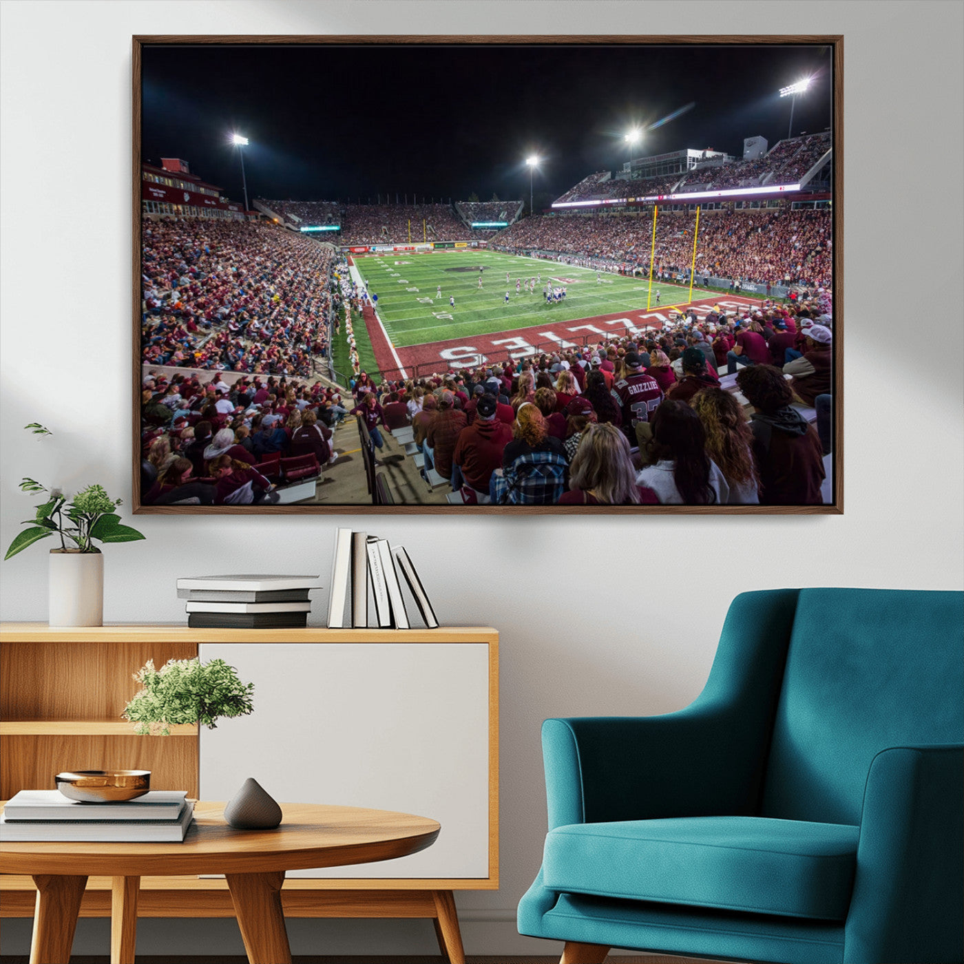 MGV-FC-36X24 - American Football Wall Art Canvas Print, Stadium Sport Wall Art Print