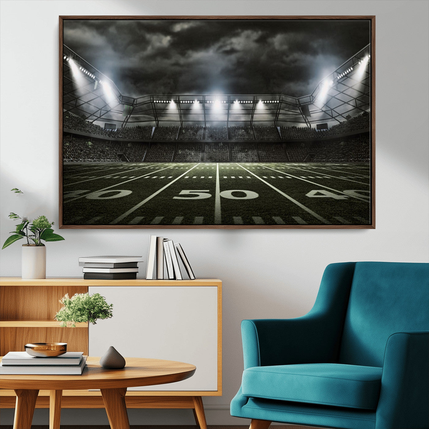 -American Football Stadium Wall Art Canvas Print, Stadium Sport Wall Art Print