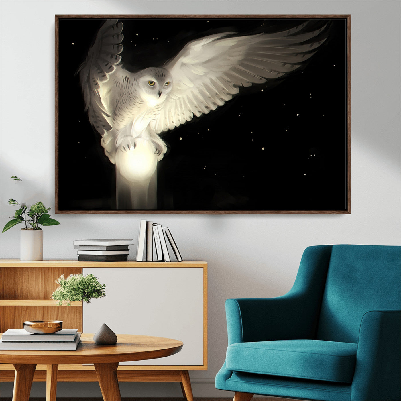 MGV-FC-36X24 - Night Owl Art -  Illuminating the Darkness – Unique Animal-Inspired Wall Art for Modern Decor |